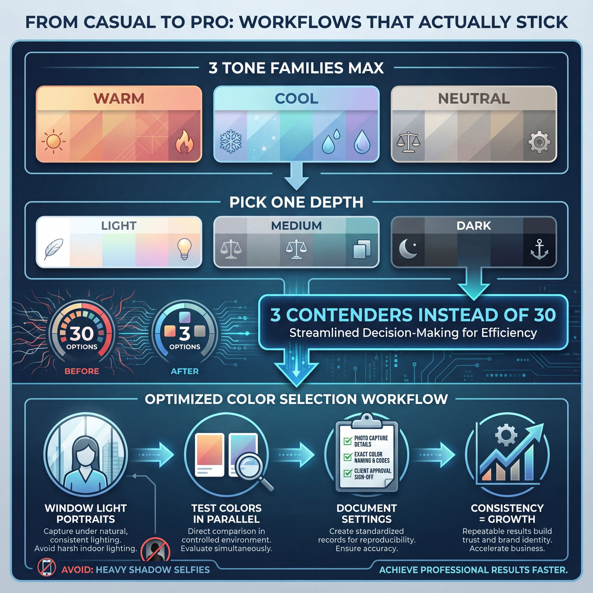 Illustration showing From casual to pro: workflows that actually stick