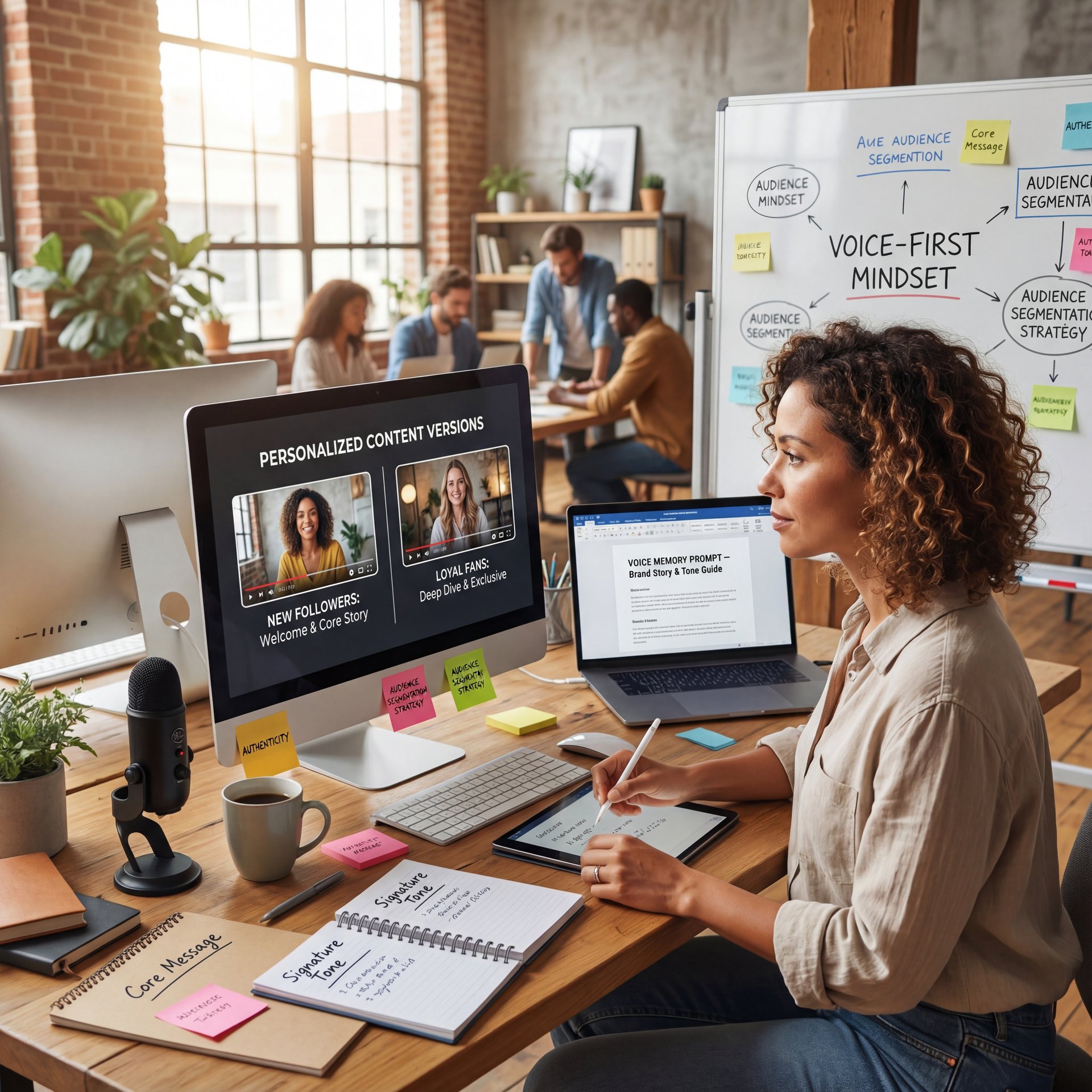 Illustration showing Personalization at scale without losing your voice