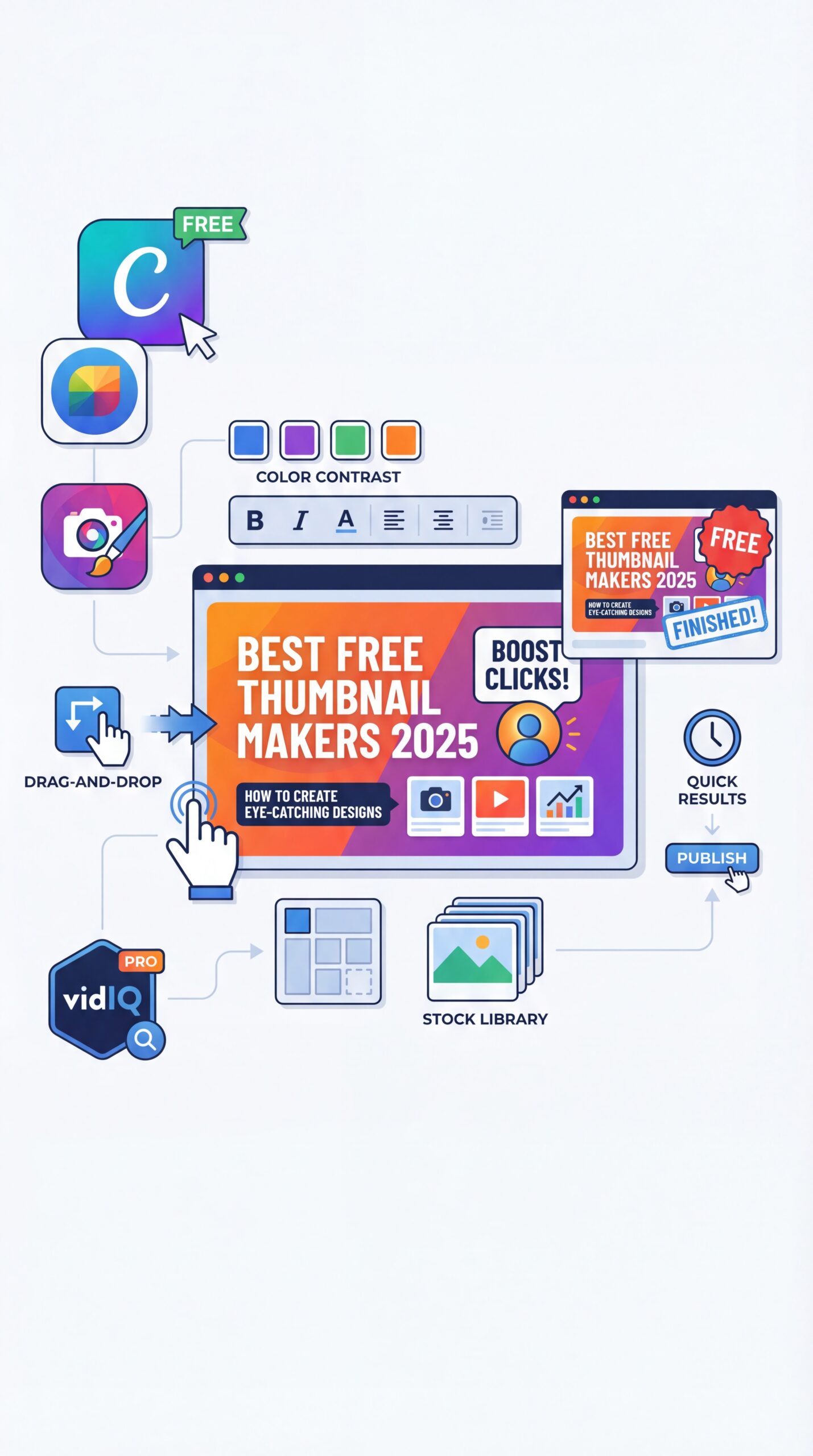 Illustration showing What Are the Best Free Thumbnail Makers in 2025?