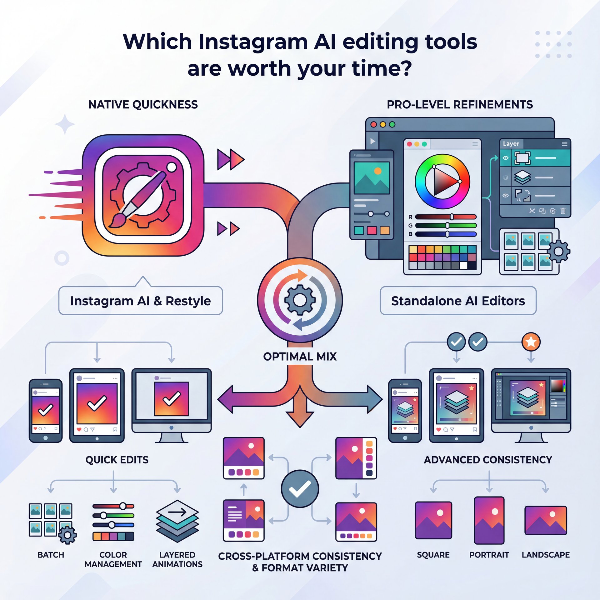 Illustration showing Which Instagram AI editing tools are worth your time?