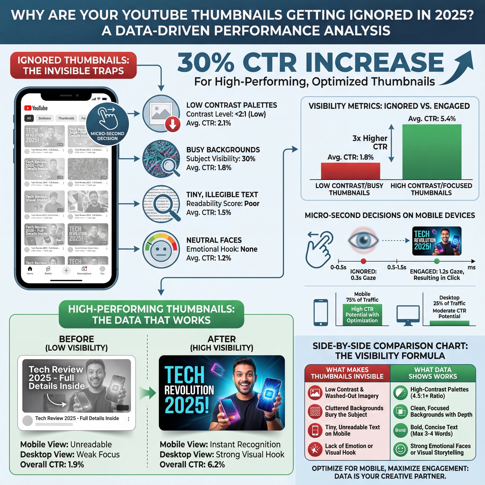 Illustration showing Why Are Your YouTube Thumbnails Getting Ignored in 2025?