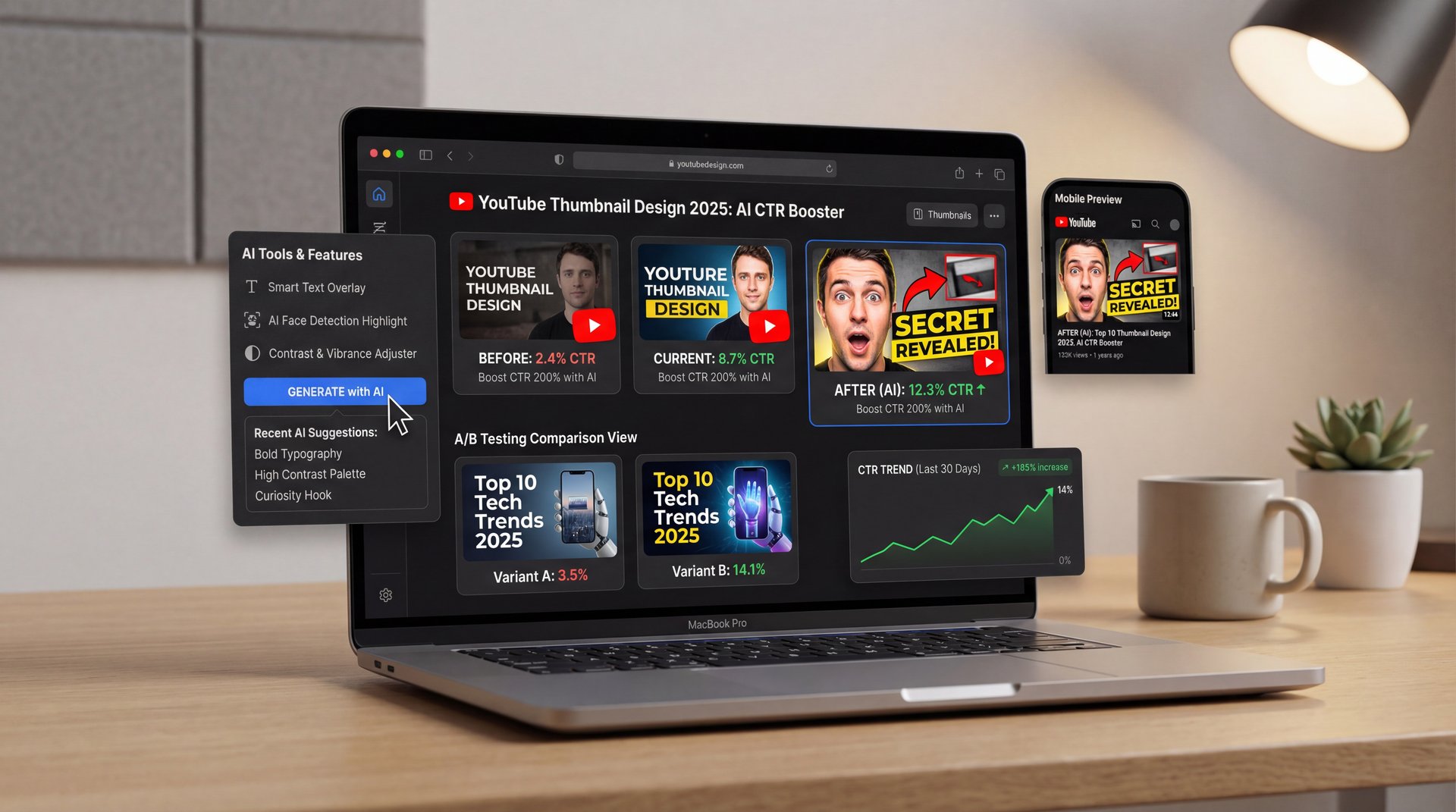 YouTube Thumbnail Design 2025: Boost CTR 200% with AI - click-through rate, thumbnail best practices, expressive faces guide