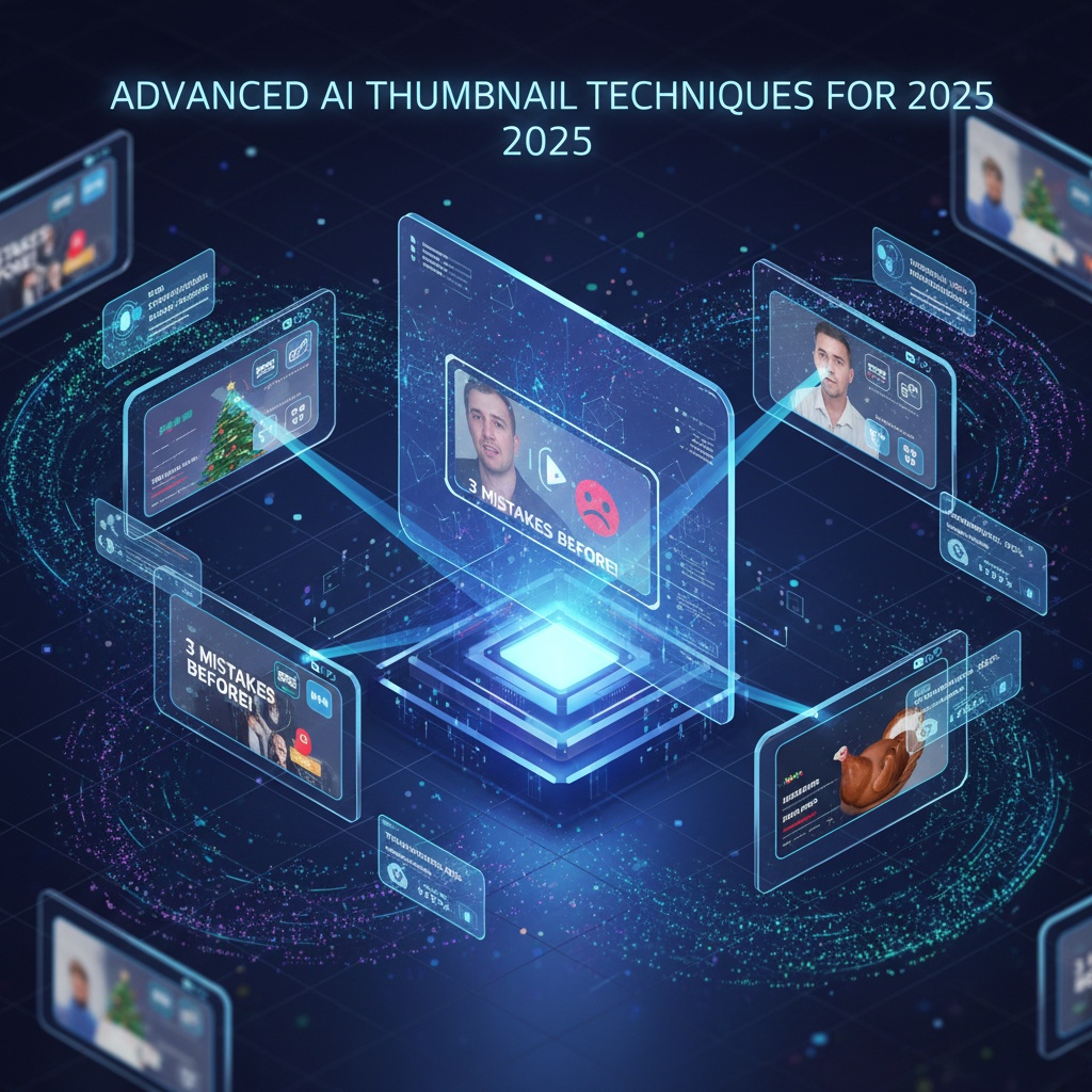 Advanced AI Thumbnail Techniques for 2025 illustration featuring thumbnail click-through rate and YouTube CTR optimization