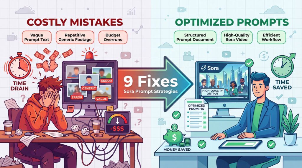 9 Sora Prompt Mistakes Costing You Time & Money - text-to-video prompts, AI video quality, generative video workflow guide