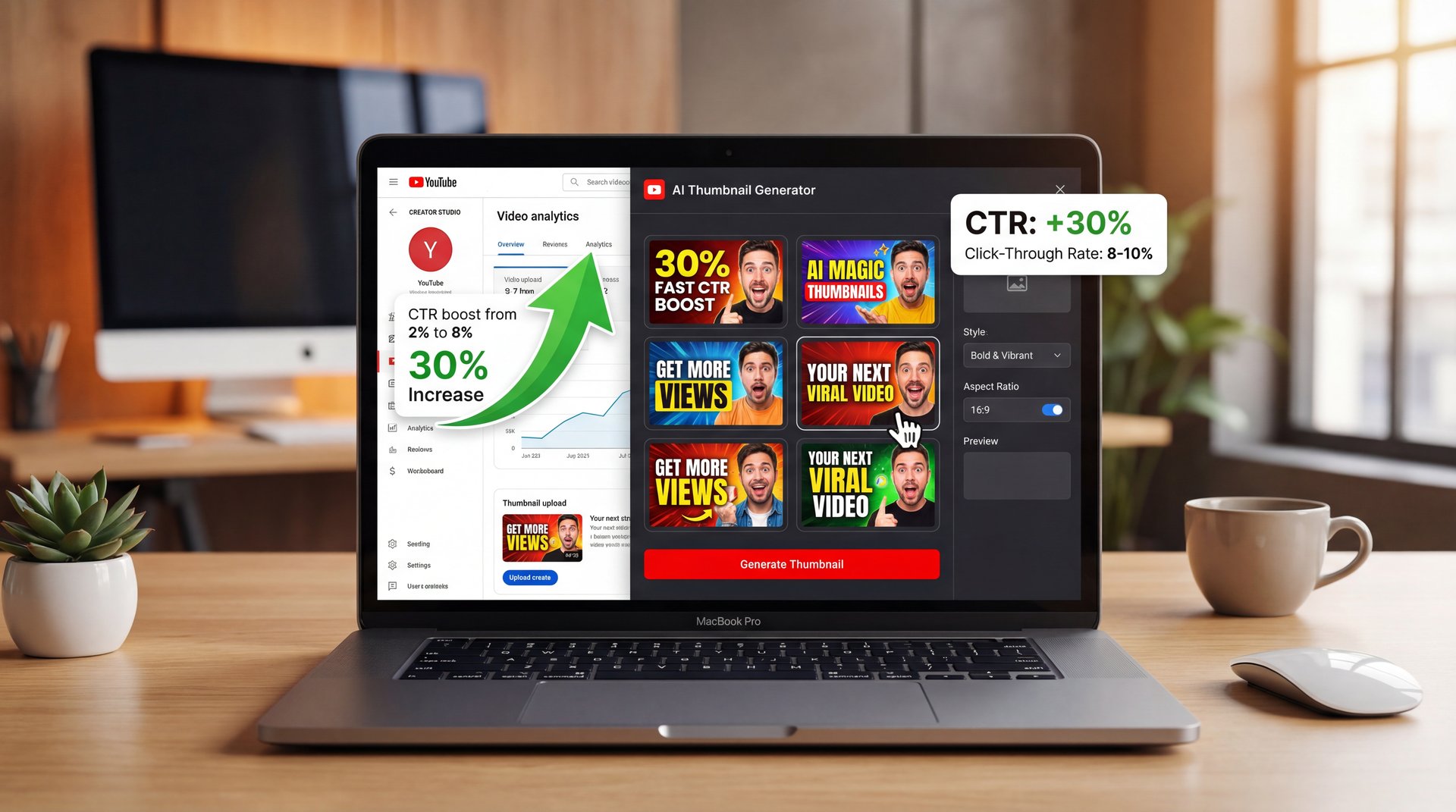 AI Thumbnail Generator: Boost YouTube CTR 30% Fast - click-through rate improvement, thumbnail creation workflow, Canva AI features guide