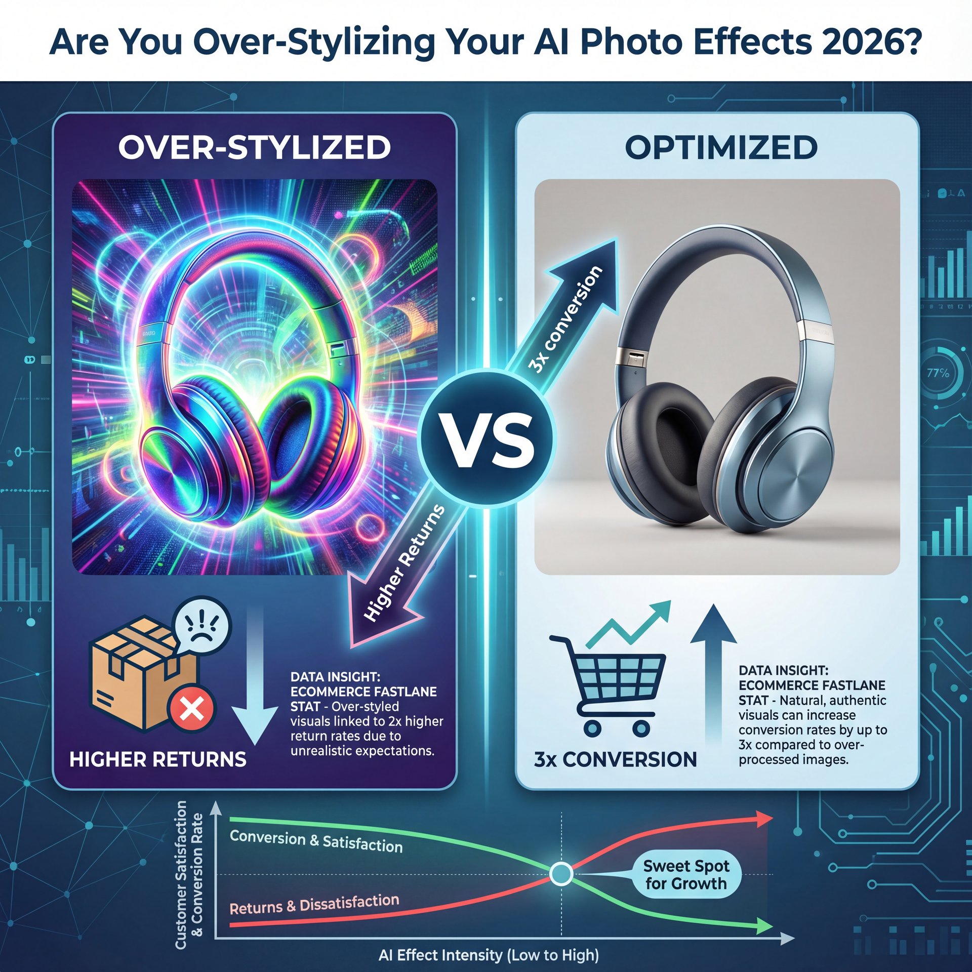 Illustration showing Are You Over-Stylizing Your AI Photo Effects 2026?