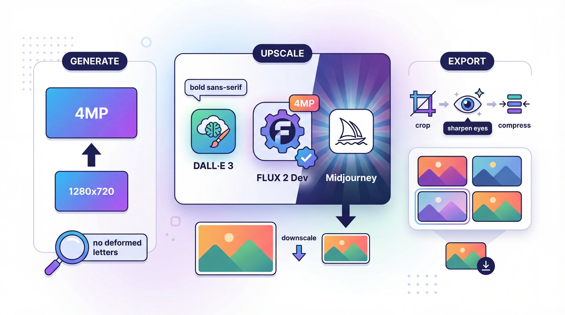 Illustration showing Best AI image generators settings that boost CTR