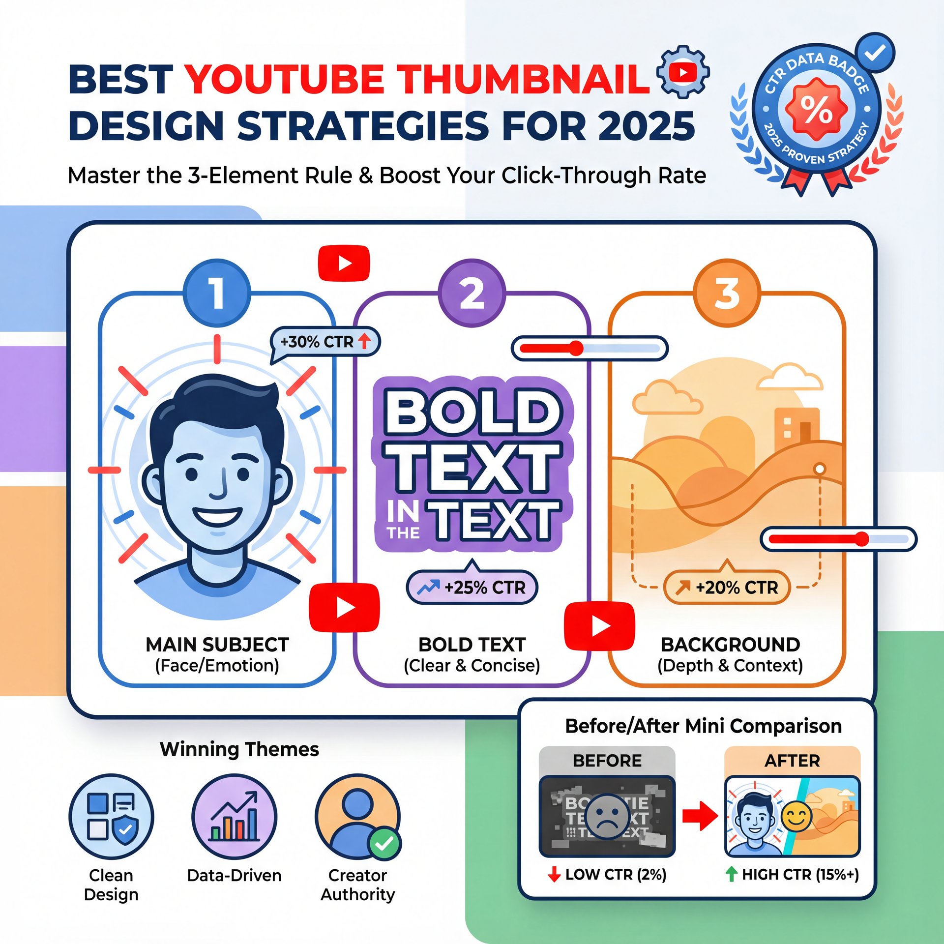 Illustration showing Best YouTube Thumbnail Design Strategies for 2025