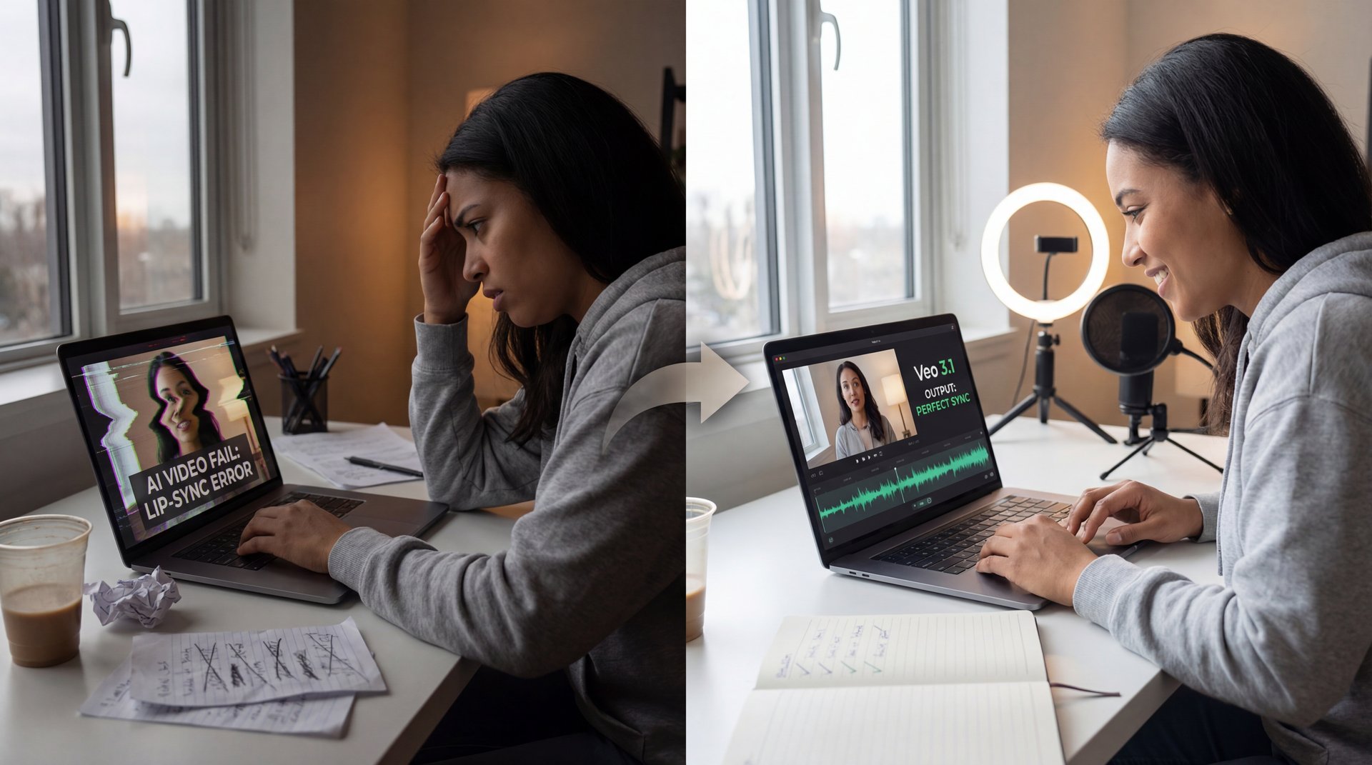 Fix Veo 3.1 Video Failures: Character & Lip-Sync - AI video quality issues, character consistency problems, audio-video synchronization guide