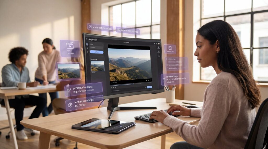 Google Veo 3.1 Prompts Pros Use [Complete Guide] - text-to-video generation, AI video workflow, prompt structure guide