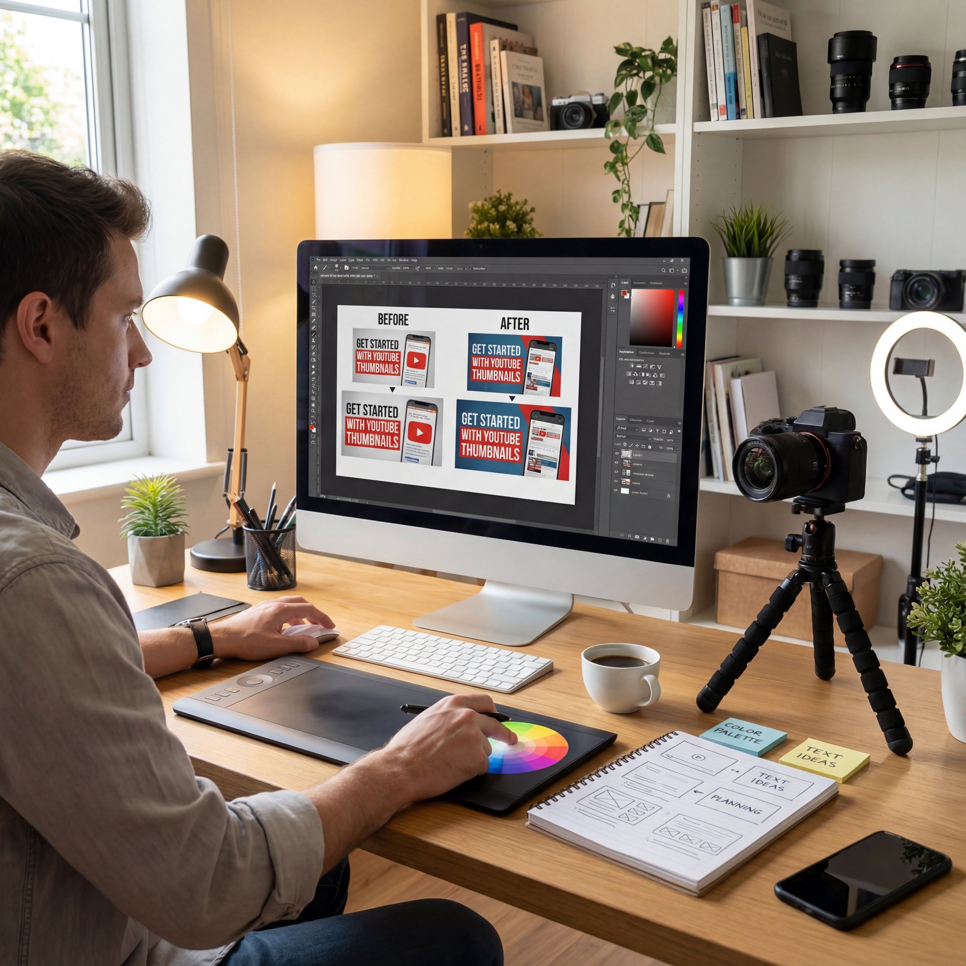 Illustration showing How to Get Started with YouTube Thumbnail Design Workflows