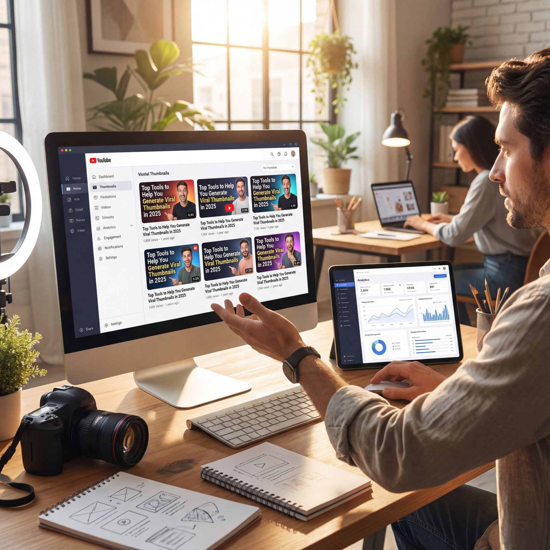 Illustration showing Top Tools to Help You Generate Viral Thumbnails in 2025