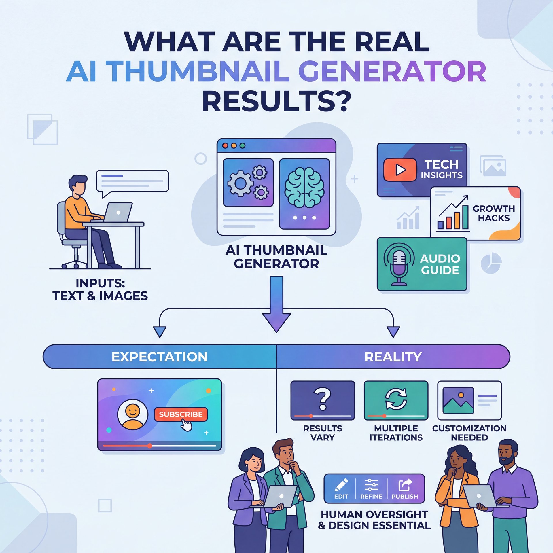 Illustration showing What Are the Real AI Thumbnail Generator Results?