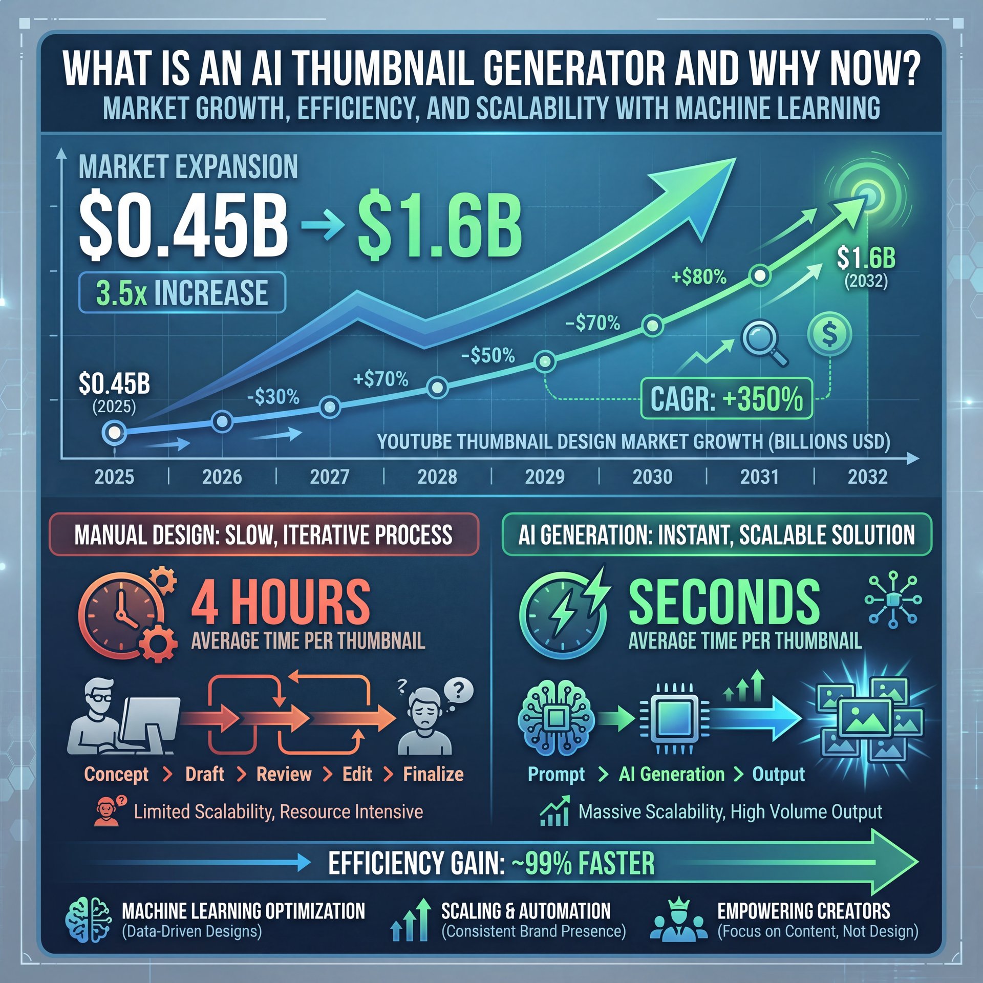 Illustration showing What Is an AI Thumbnail Generator and Why Now?