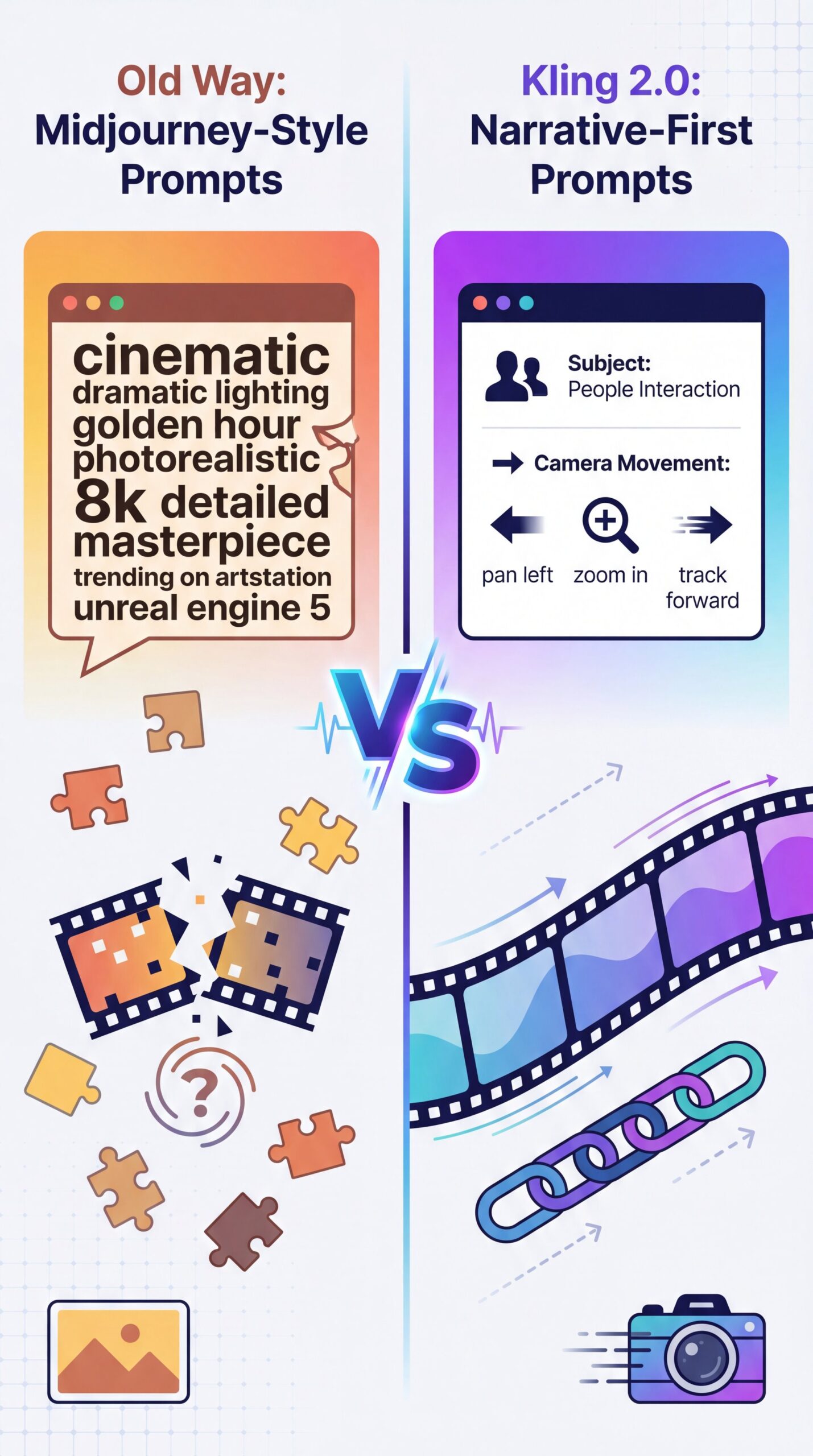 Illustration showing What Makes Kling 2.0 Prompts Different?