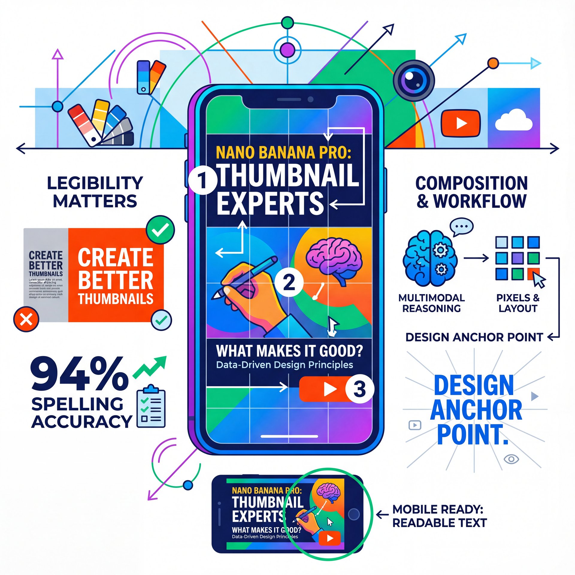 Illustration showing What Makes Nano Banana Pro Good at Thumbnail Design?
