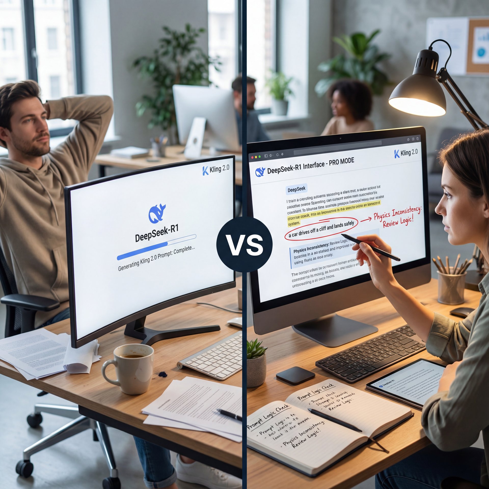 Illustration showing Why Do Pros Use DeepSeek-R1 for Kling 2.0 Prompts? - and why it matters