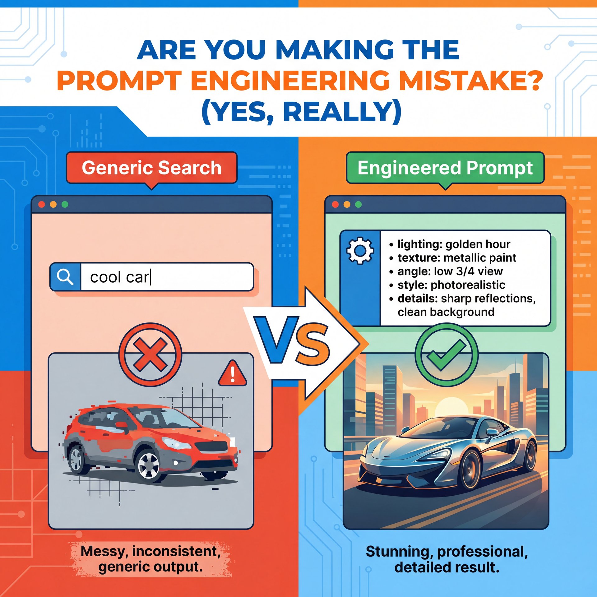 Illustration showing Are You Making The Prompt Engineering Mistake? (yes, really)