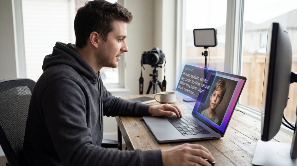 Gemini AI Prompts for Boy Portraits: Copy-Paste - ultra-realistic portrait generation, cinematic lighting portraits, 8K resolution AI images guide