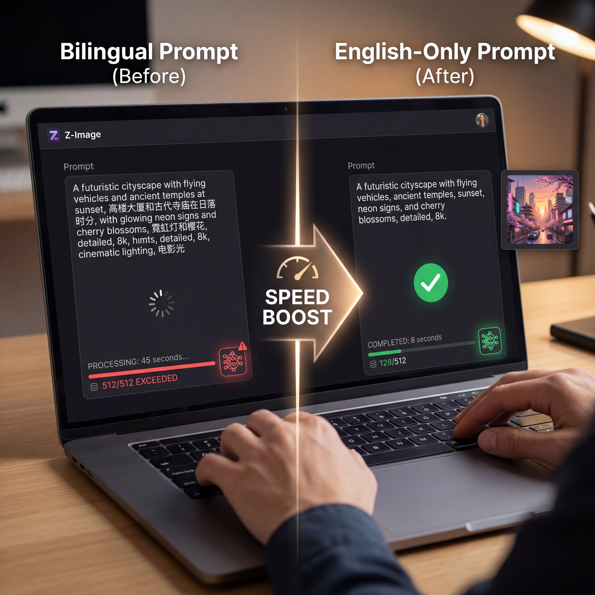 Illustration showing How Bilingual Prompts Are Killing Your Speed (I know, I know)