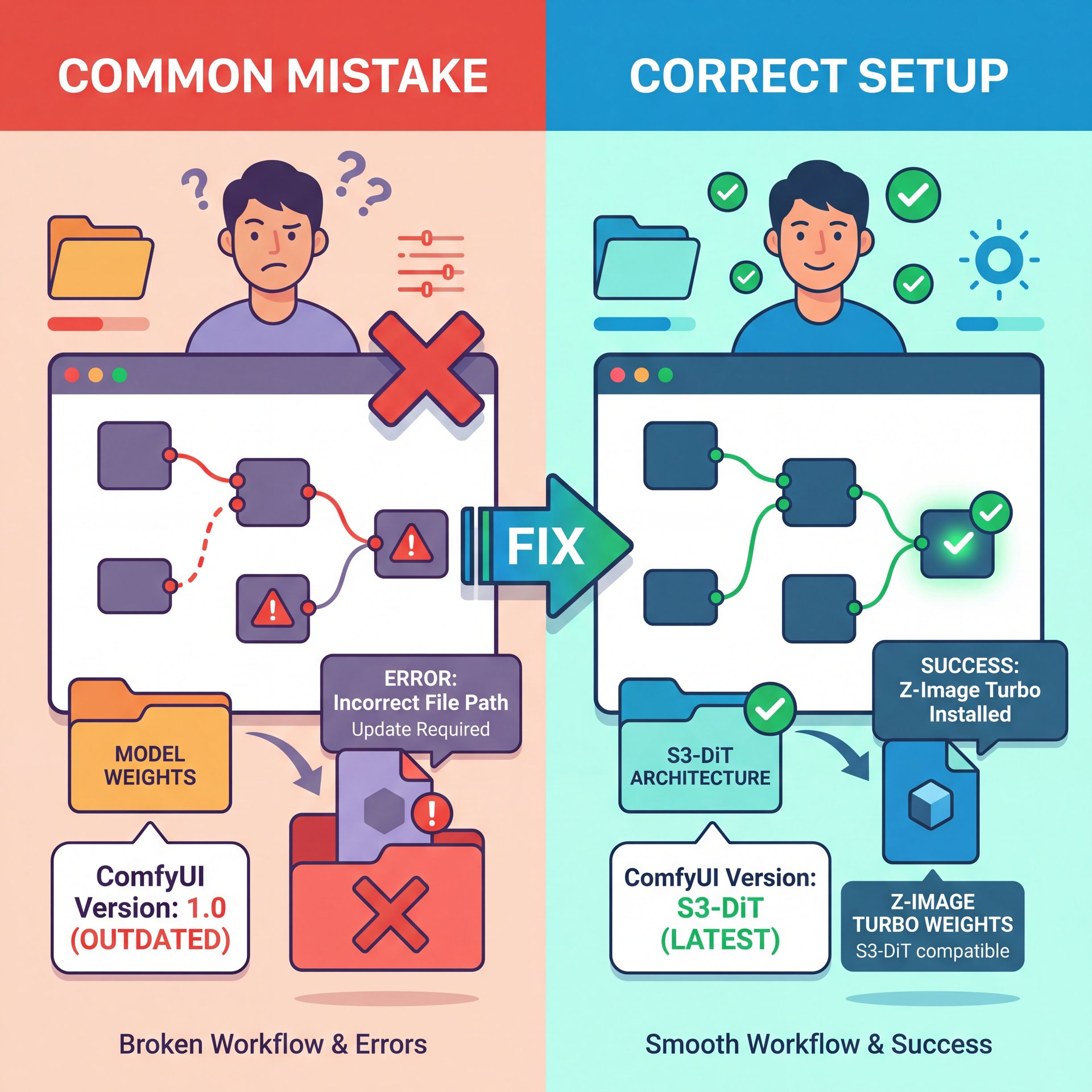 Illustration showing How To Set Up Your ComfyUI Z-Image Workflow