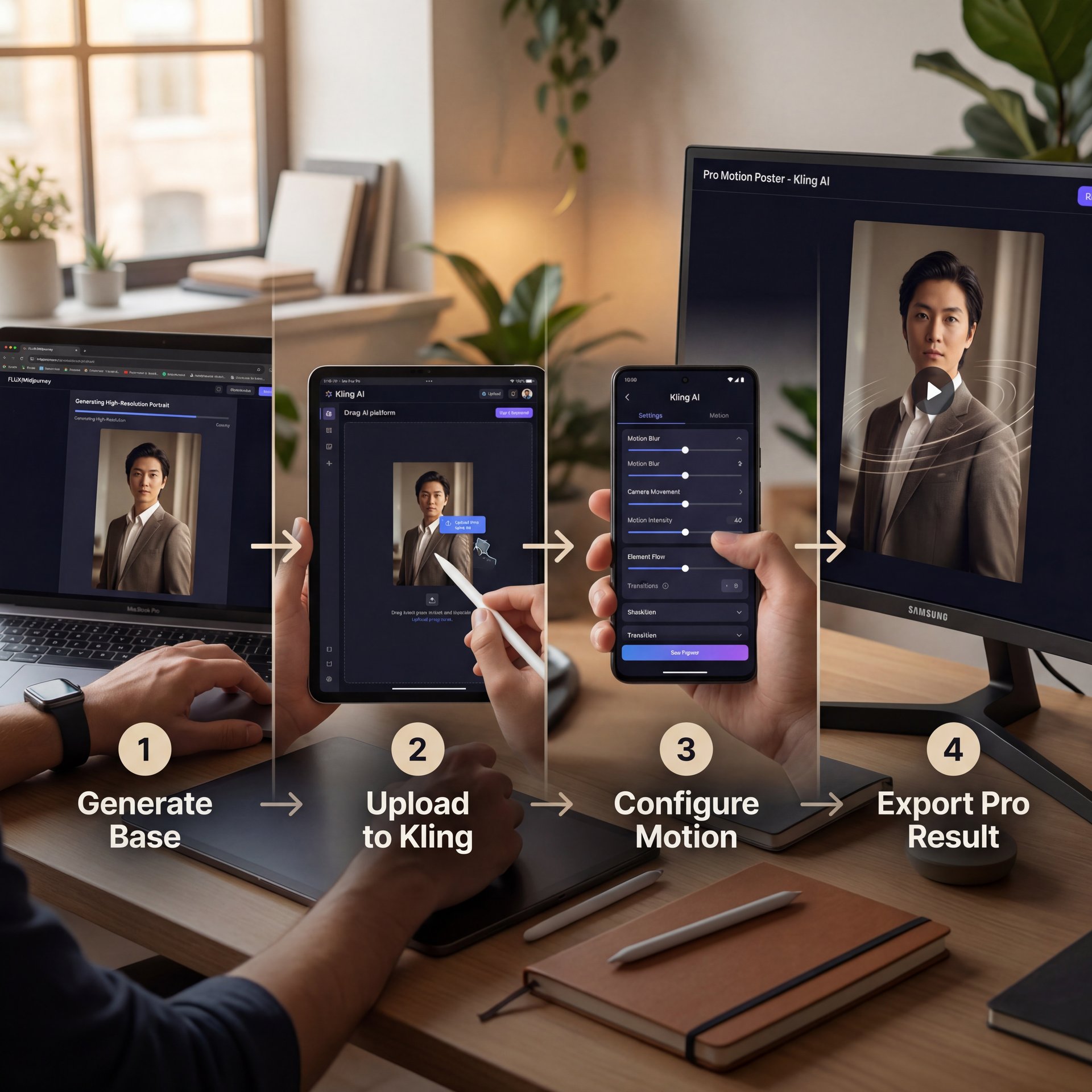 Illustration showing How to Build a Pro Kling AI Motion Poster (Step-by-Step)