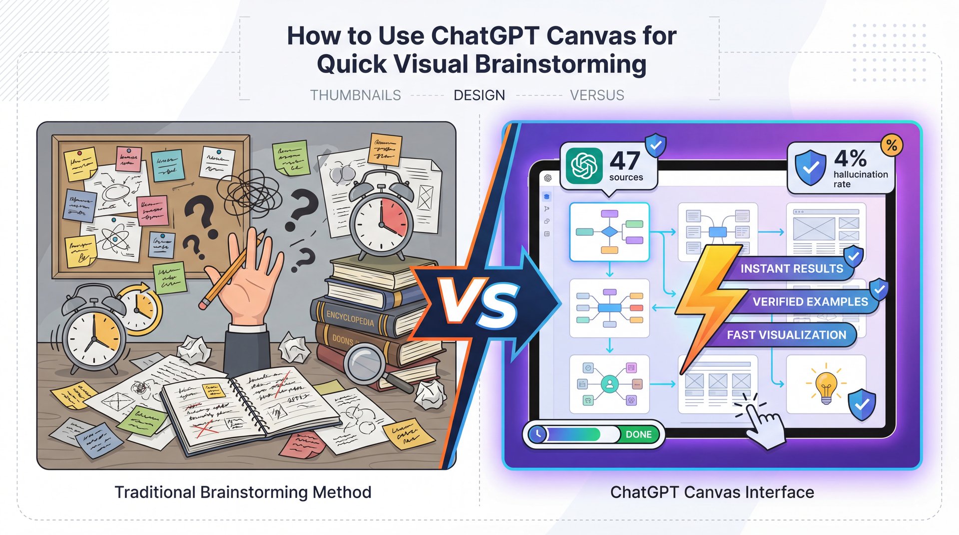 Illustration showing How to Use ChatGPT Canvas for Quick Visual Brainstorming