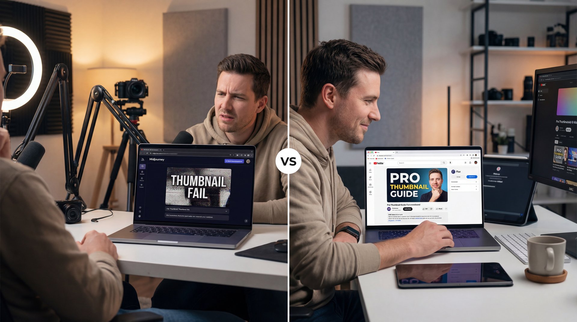 Midjourney vs Flux: Why Thumbnails Fail Guide - text legibility AI images, thumbnail click-through rate, AI typography quality guide