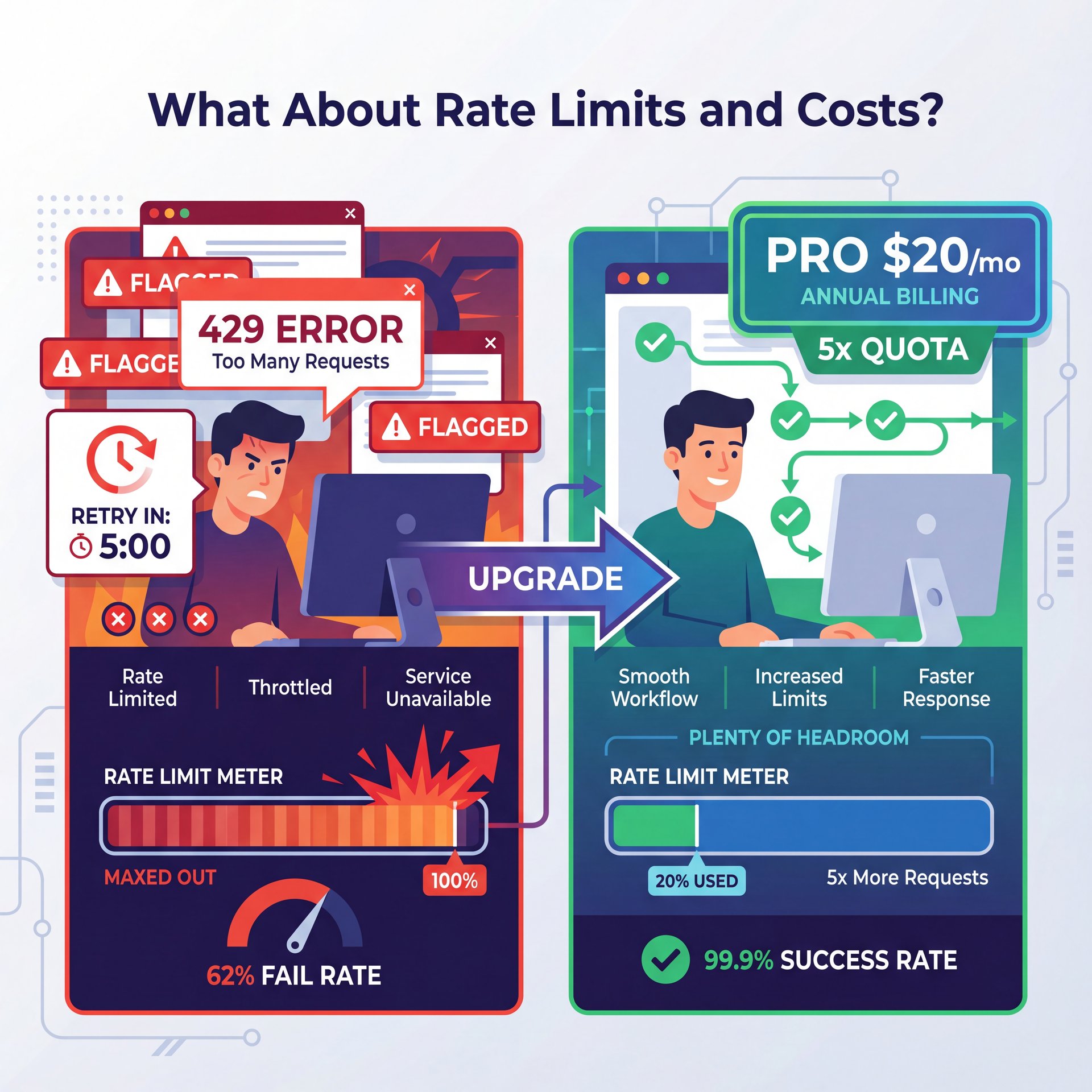 Illustration showing What About Rate Limits and Costs?