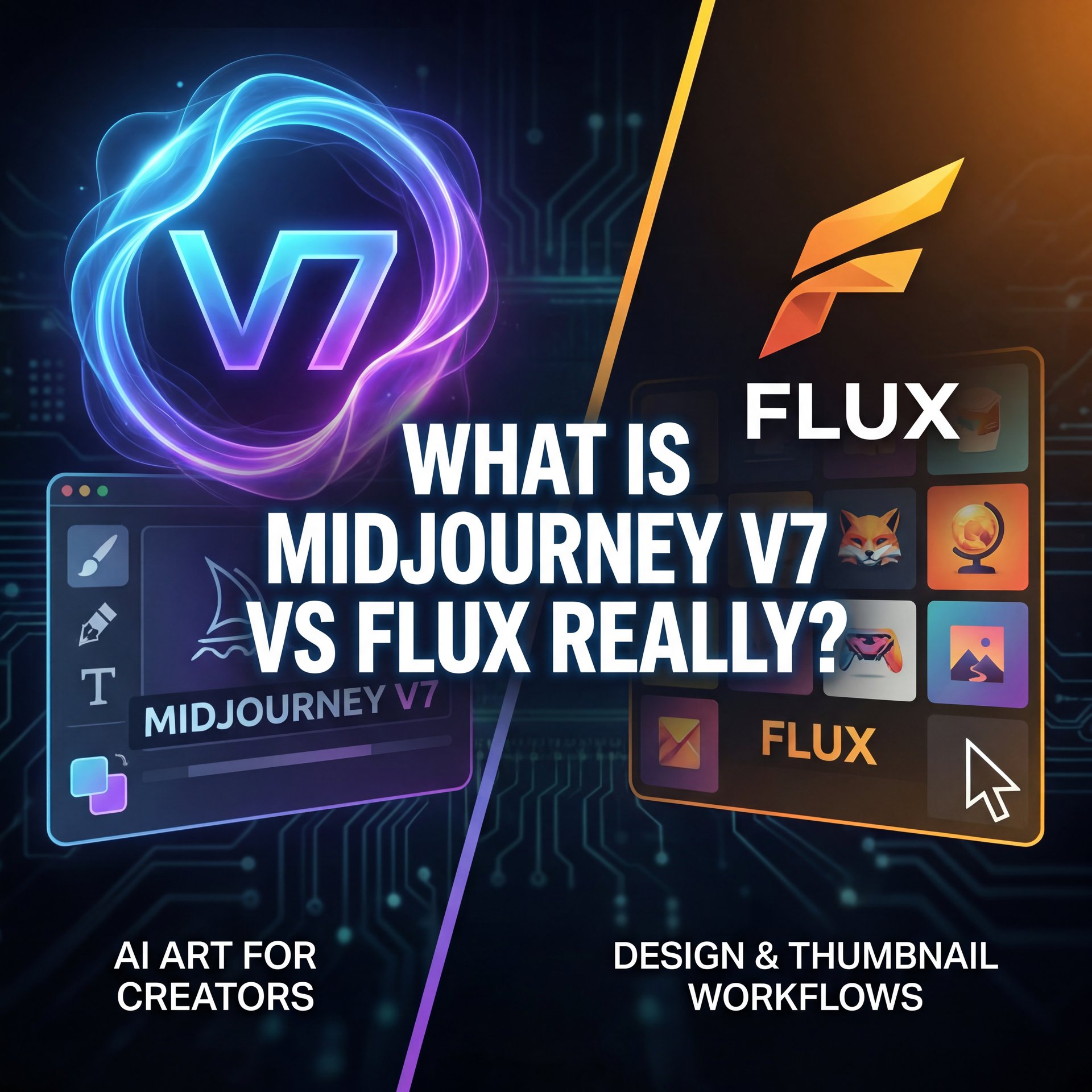 Illustration showing What Is Midjourney V7 vs Flux Really?