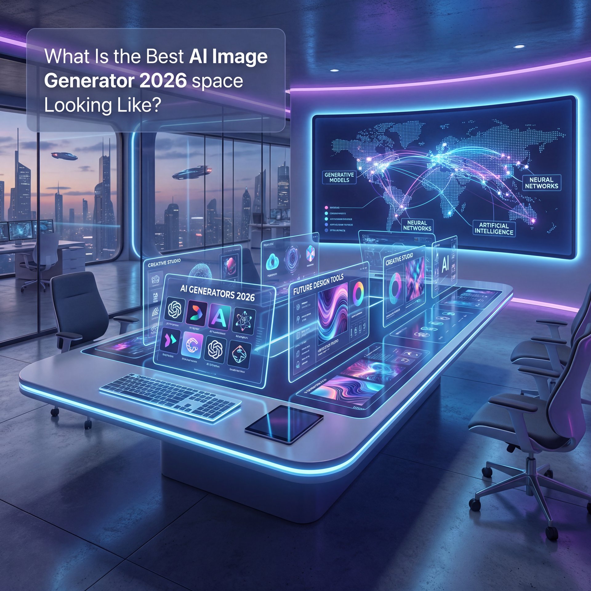Illustration showing What Is the Best AI Image Generator 2026 space Looking Like?