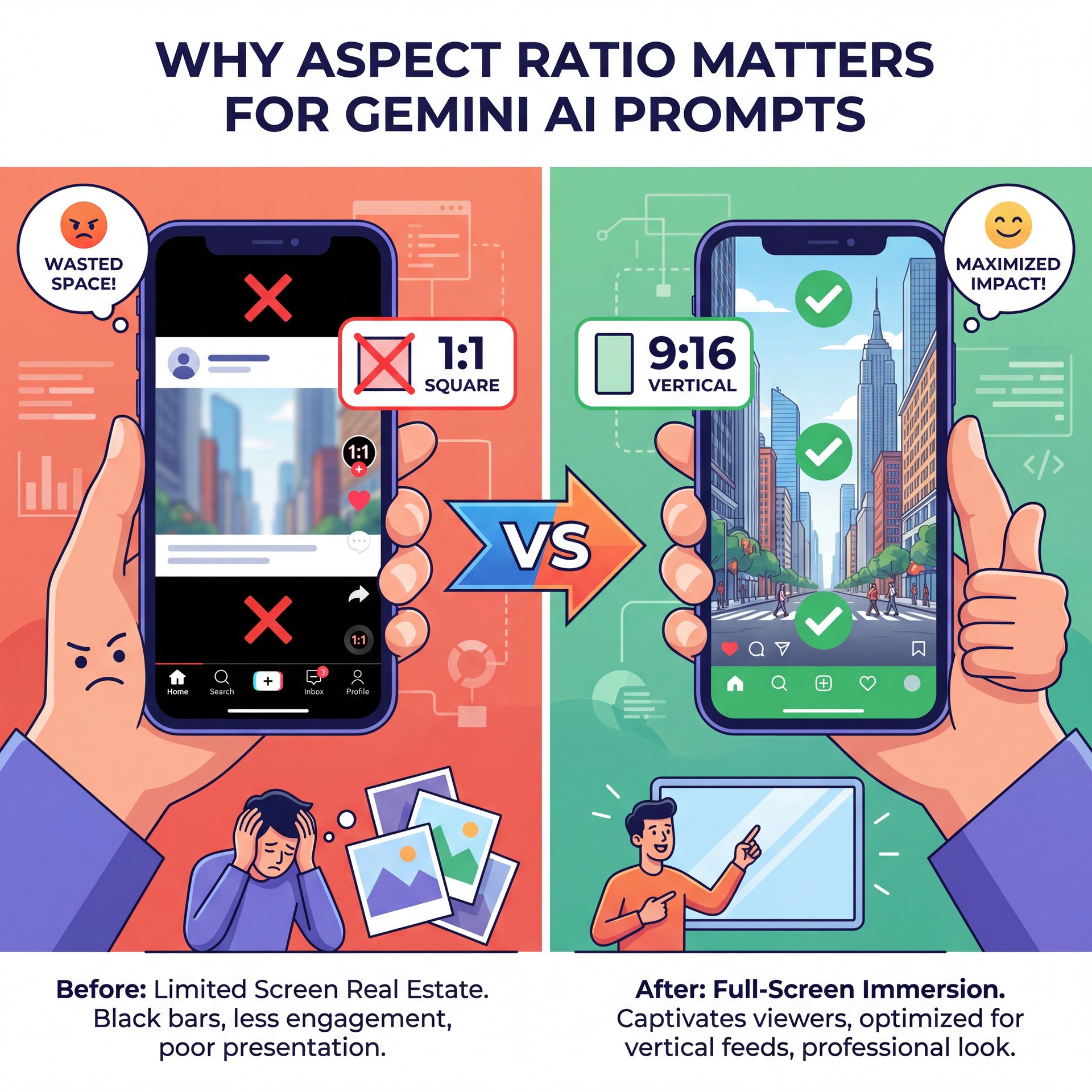 Illustration showing Why Aspect Ratio Matters for Gemini AI Prompts