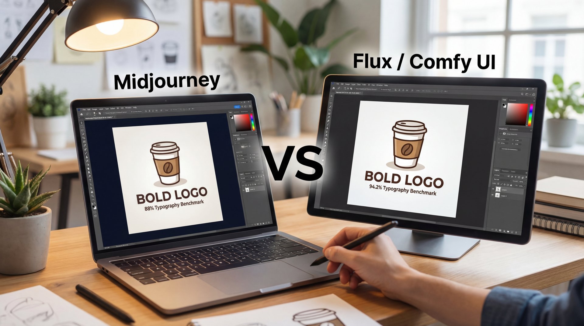 Illustration showing Why Use Flux for Text and Logos Over Midjourney? (I know, I know)