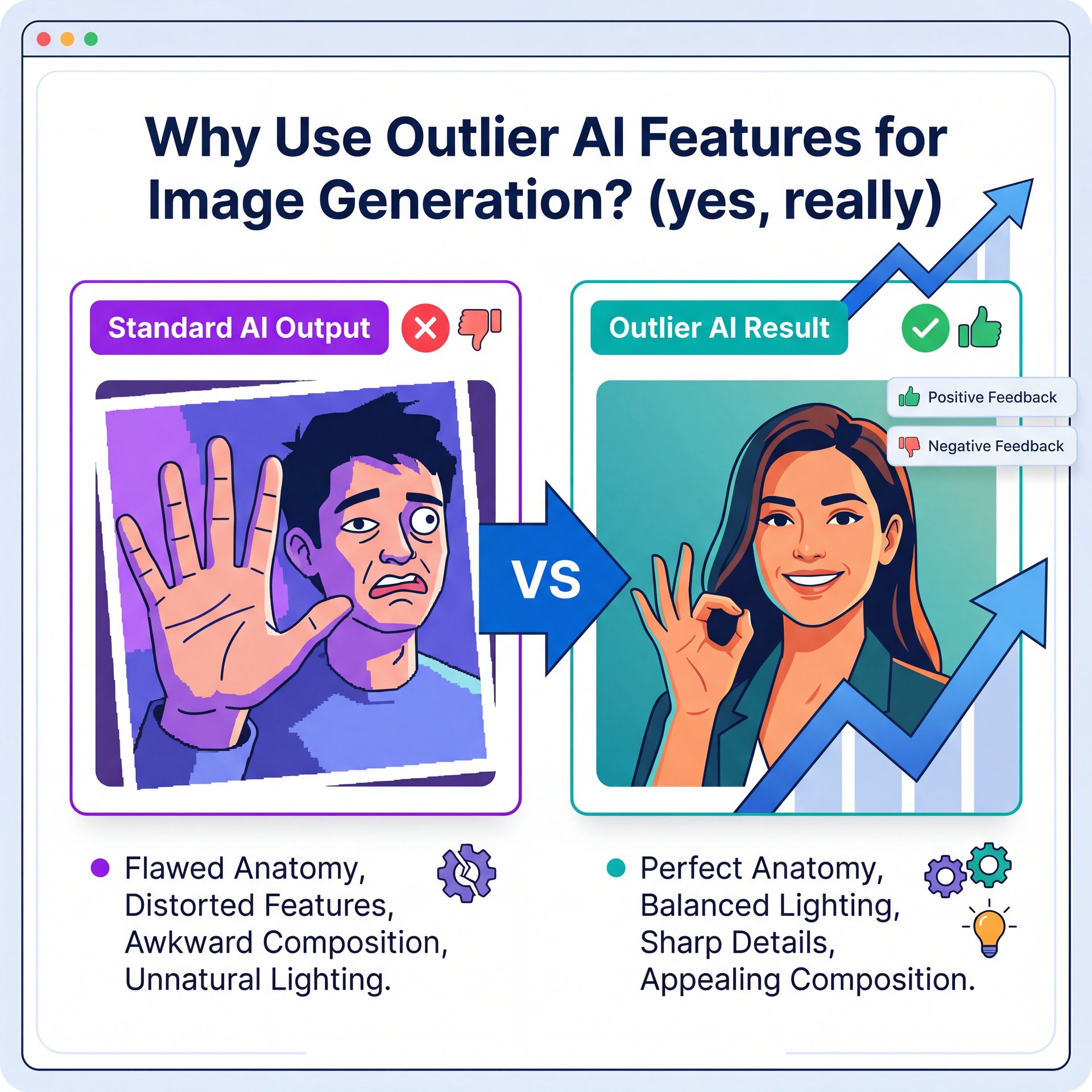 Illustration showing Why Use Outlier AI Features for Image Generation? (yes, really)