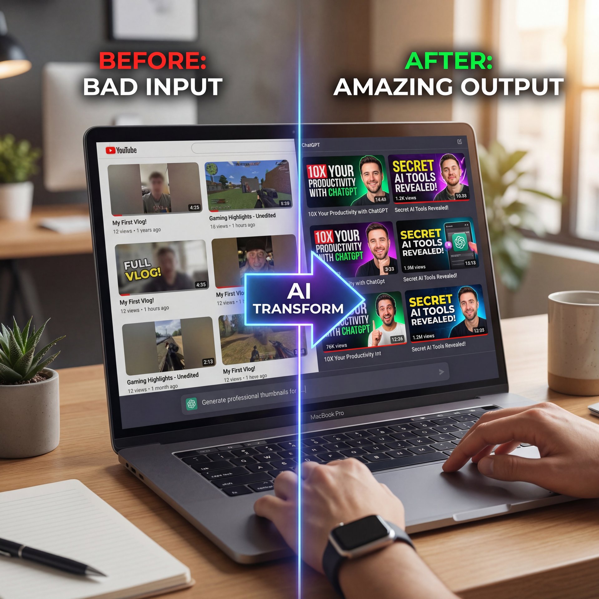 Illustration showing Why Using ChatGPT Effectively for Thumbnails Works