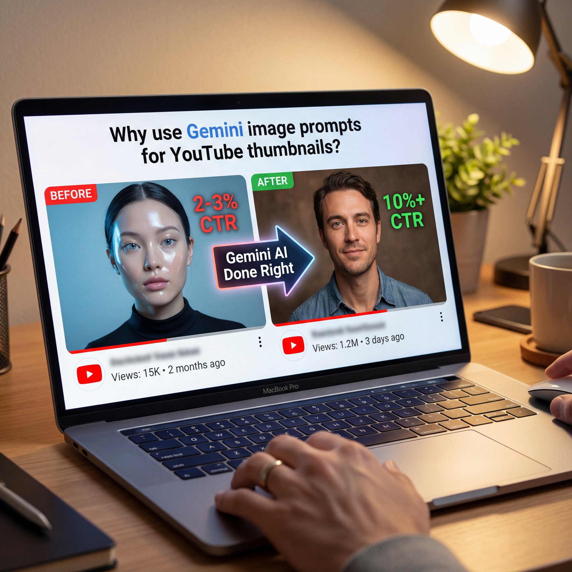 Illustration showing Why use Gemini image prompts for YouTube thumbnails?