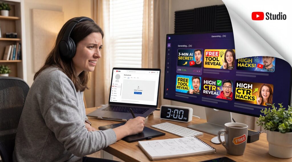 3-Min AI YouTube Thumbnail Maker Secret [Free] - click-through rate optimization, thumbnail design automation, AI creative director guide