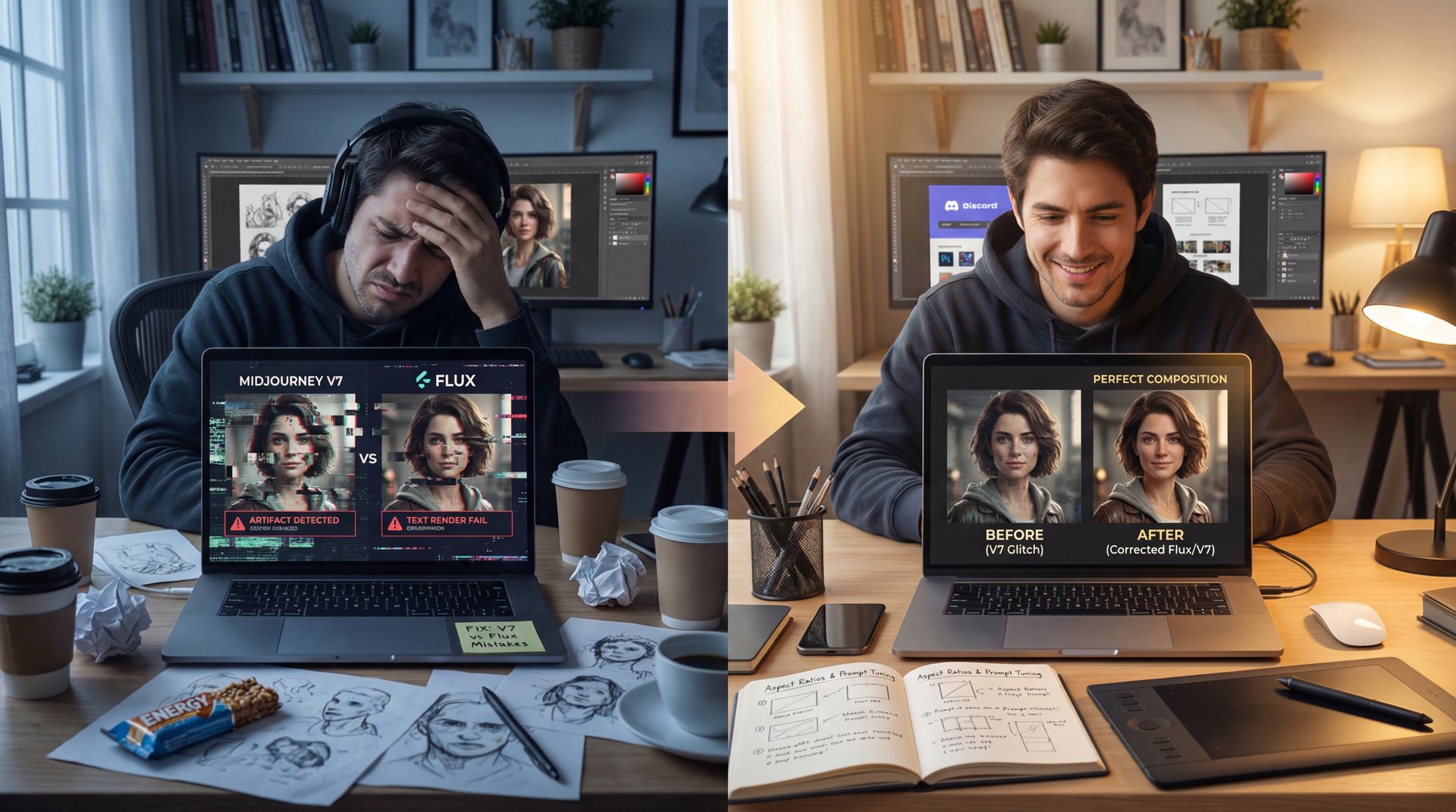 5 Midjourney V7 vs Flux Mistakes Killing Art - text rendering issues, prompt consistency, upscaling artifacts guide
