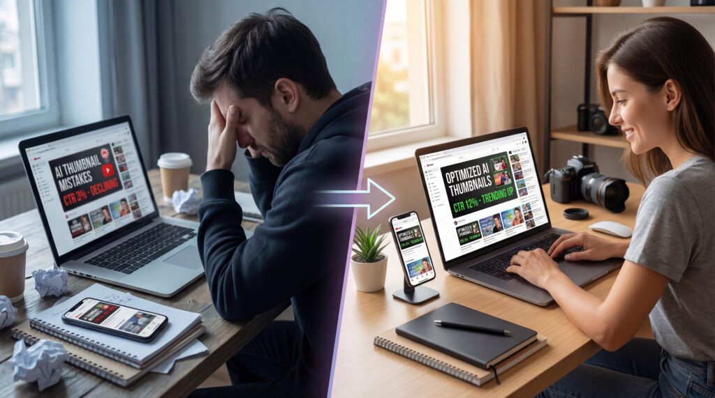 5 Thumbnail Creator AI Mistakes Killing Your CTR - click-through rate boost, visual psychology, thumbnail generation guide