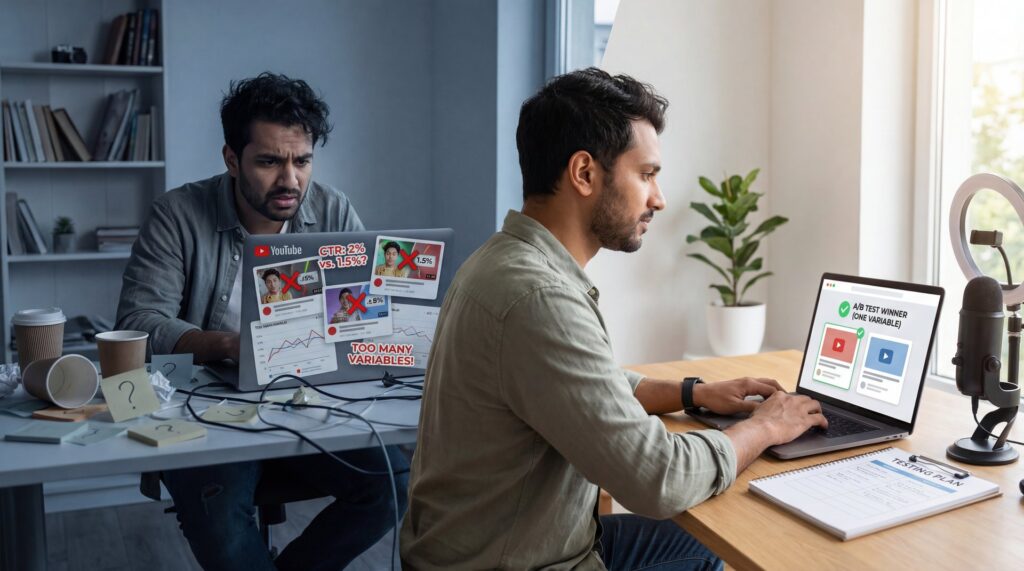 9 Thumbnail A/B Testing Mistakes to Avoid Now - click-through rate improvement, watch time per impression, mobile thumbnail design guide