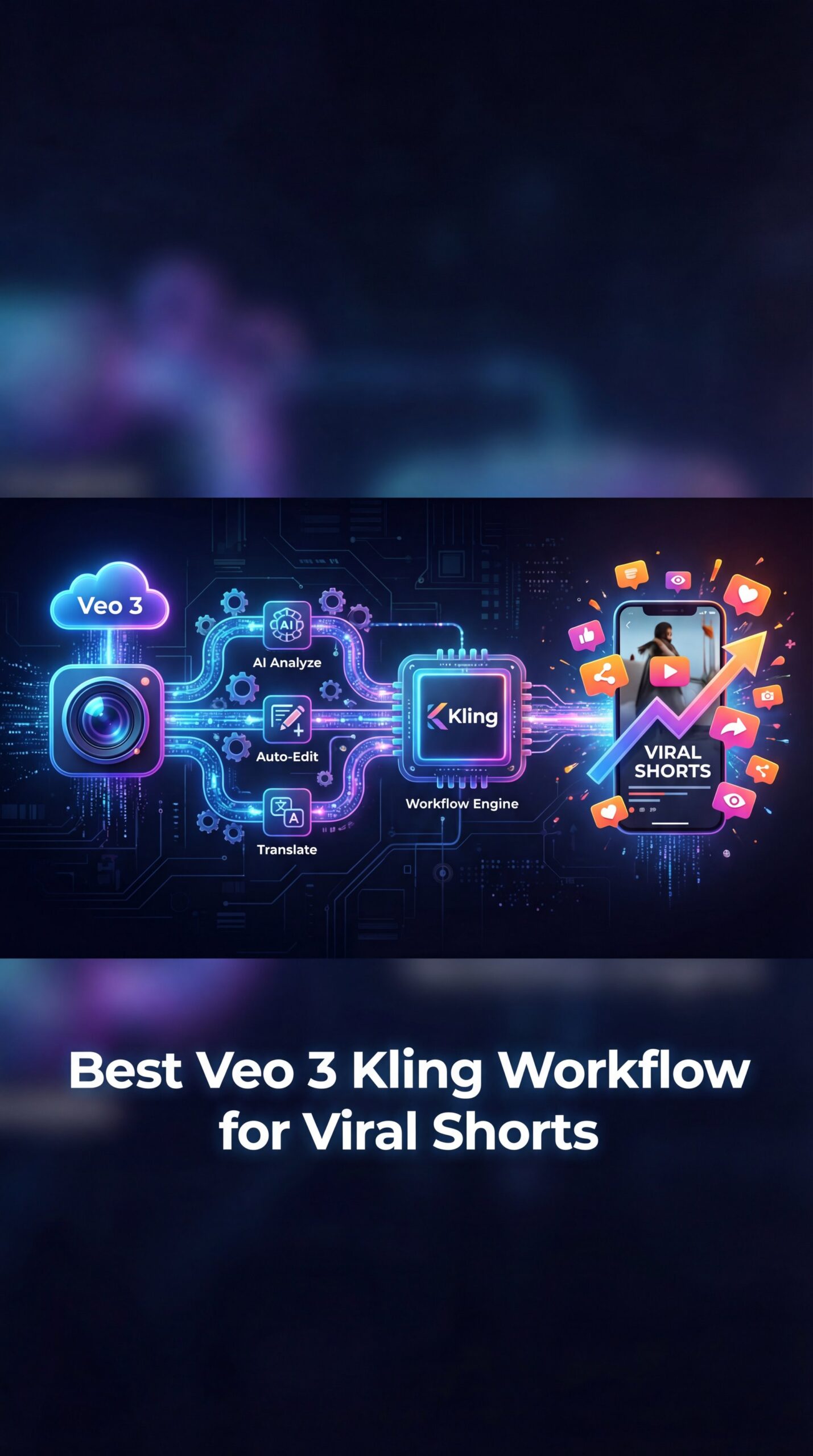 Illustration showing Best Veo 3 Kling Workflow for Viral Shorts