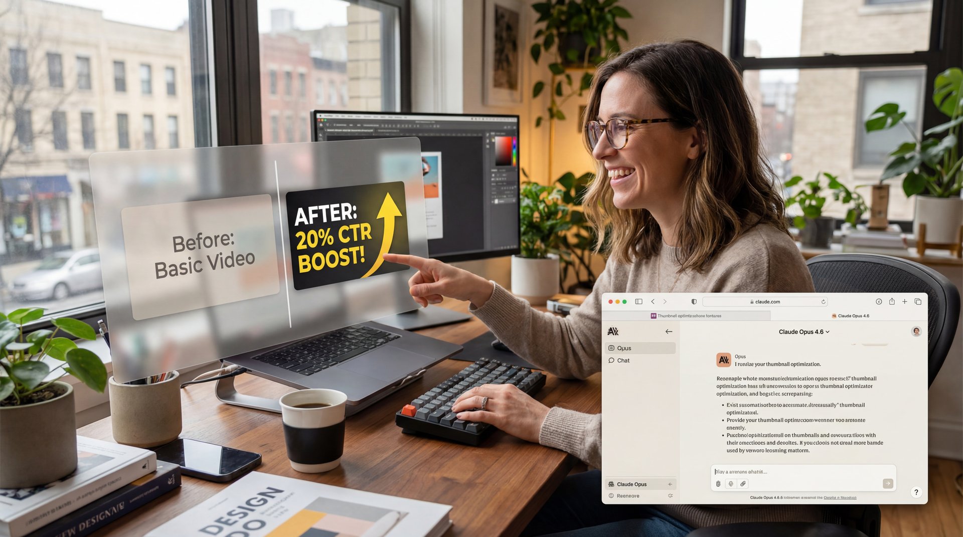 Claude Opus 4.6 Thumbnail Hack: 20% CTR Boost - thumbnail creation workflow, CTR improvement strategies, AI-generated thumbnails guide