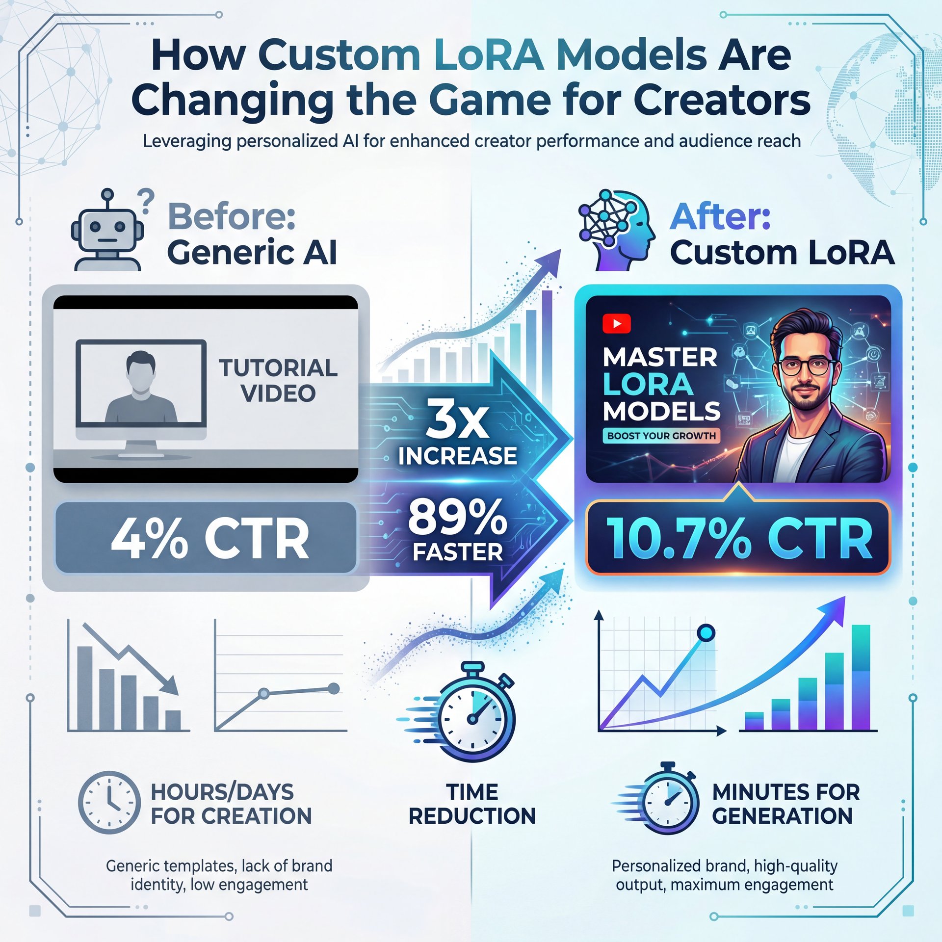 Illustration showing How Custom LoRA Models Are Changing the Game for Creators