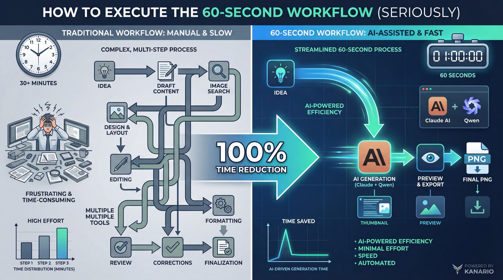 Illustration showing How to Execute the 60-Second Workflow (seriously)