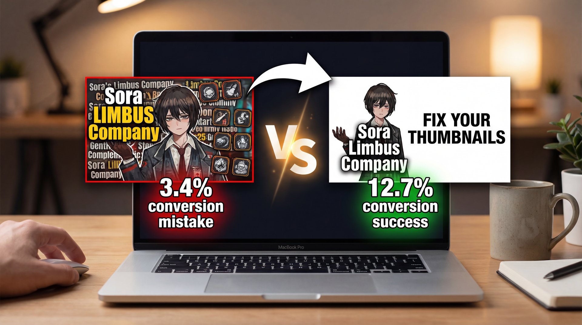 Illustration showing How to Fix Your Sora Limbus Company Thumbnails & Content