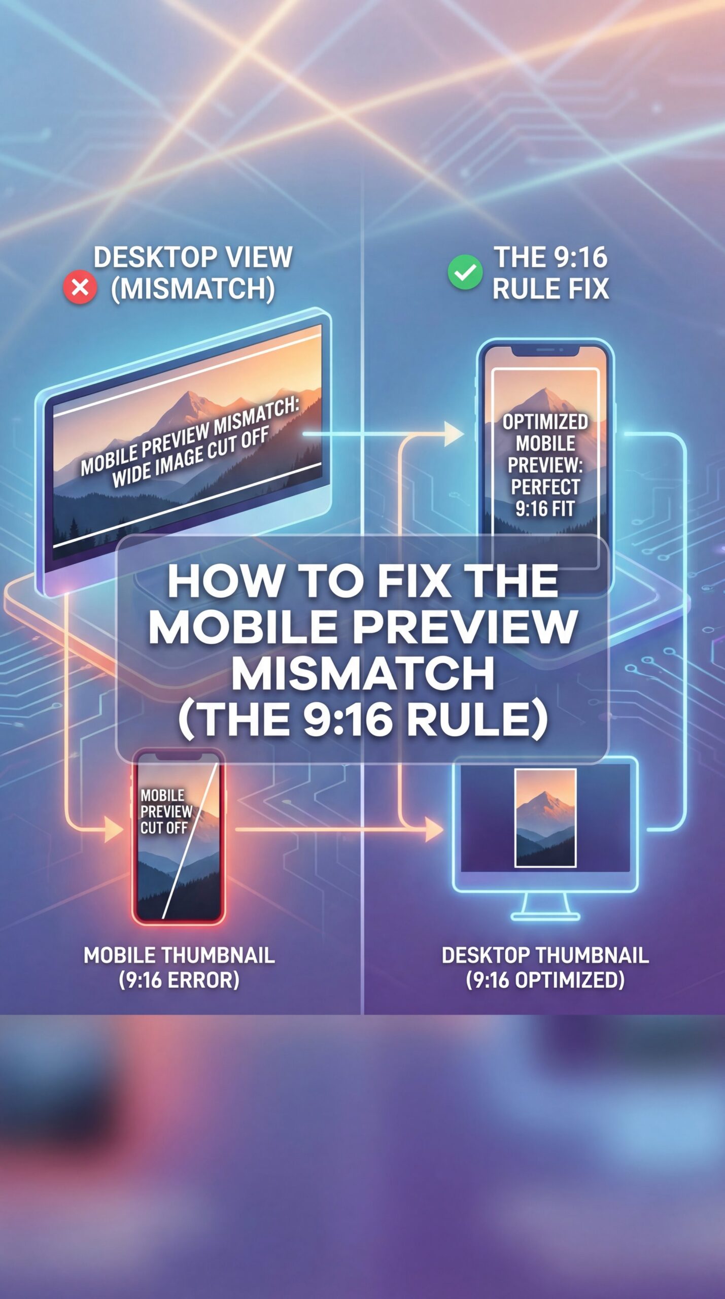 Illustration showing How to Fix the Mobile Preview Mismatch (The 9:16 Rule)