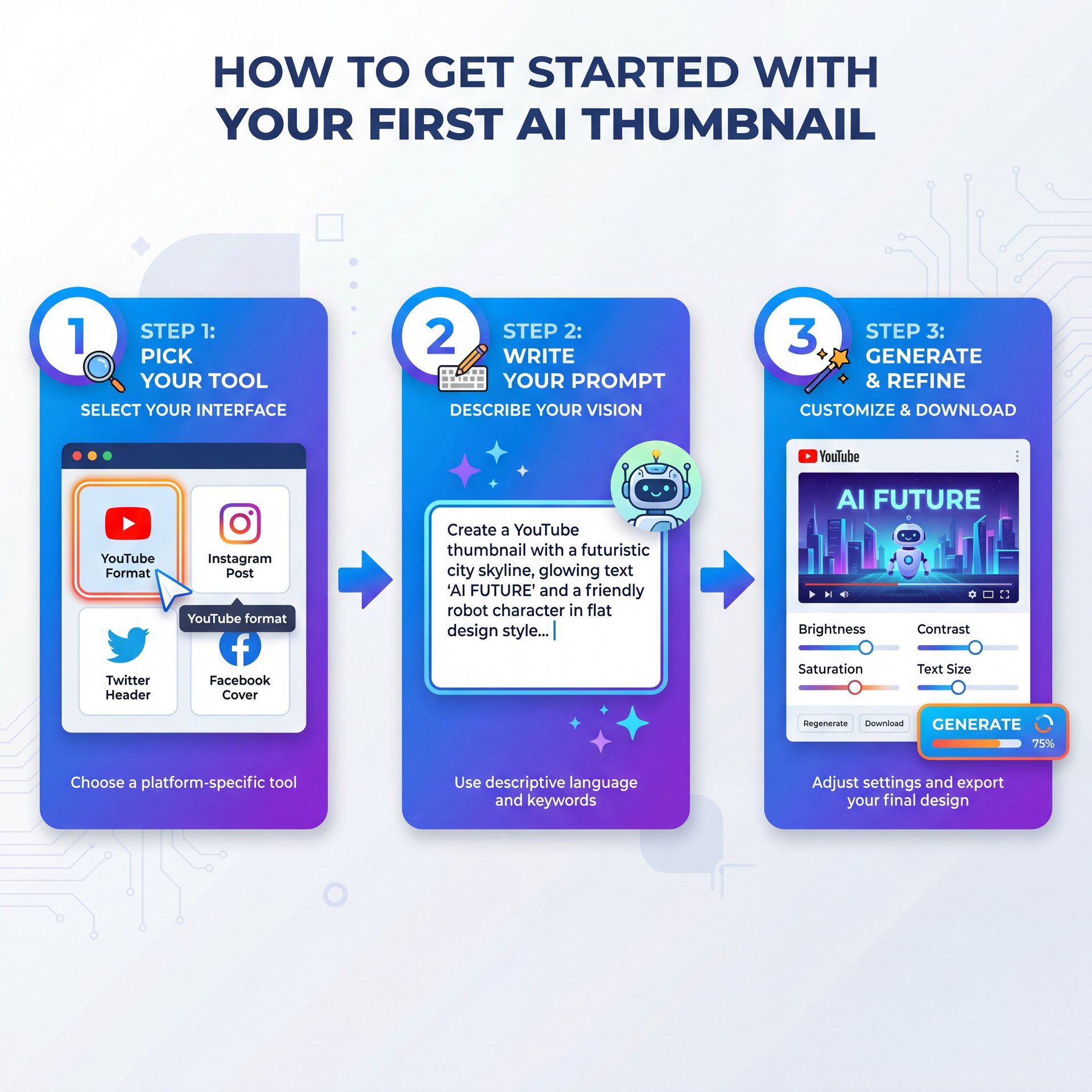 Illustration showing How to Get Started with Your First AI Thumbnail