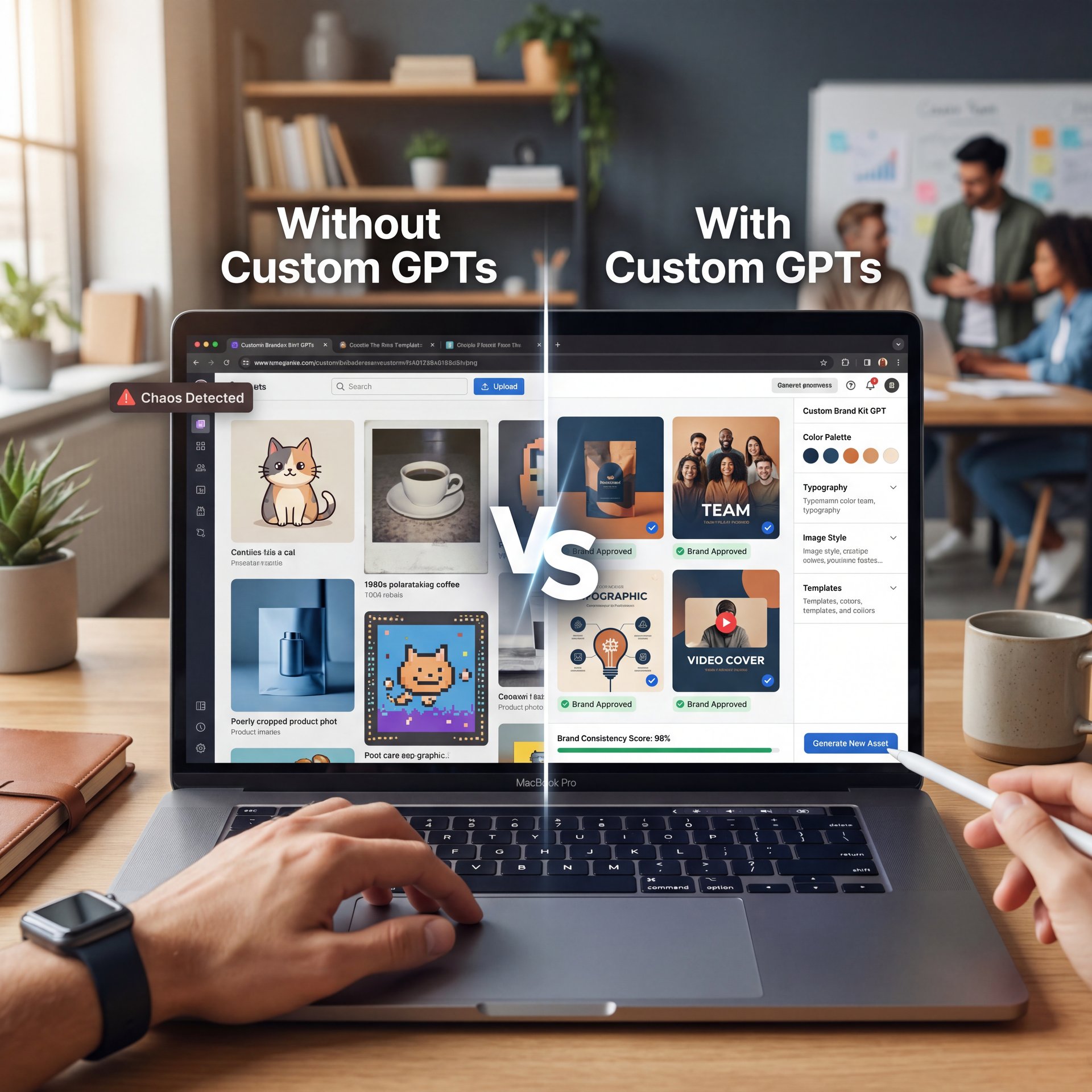 Illustration showing How to Use Custom GPTs for Consistent Branding