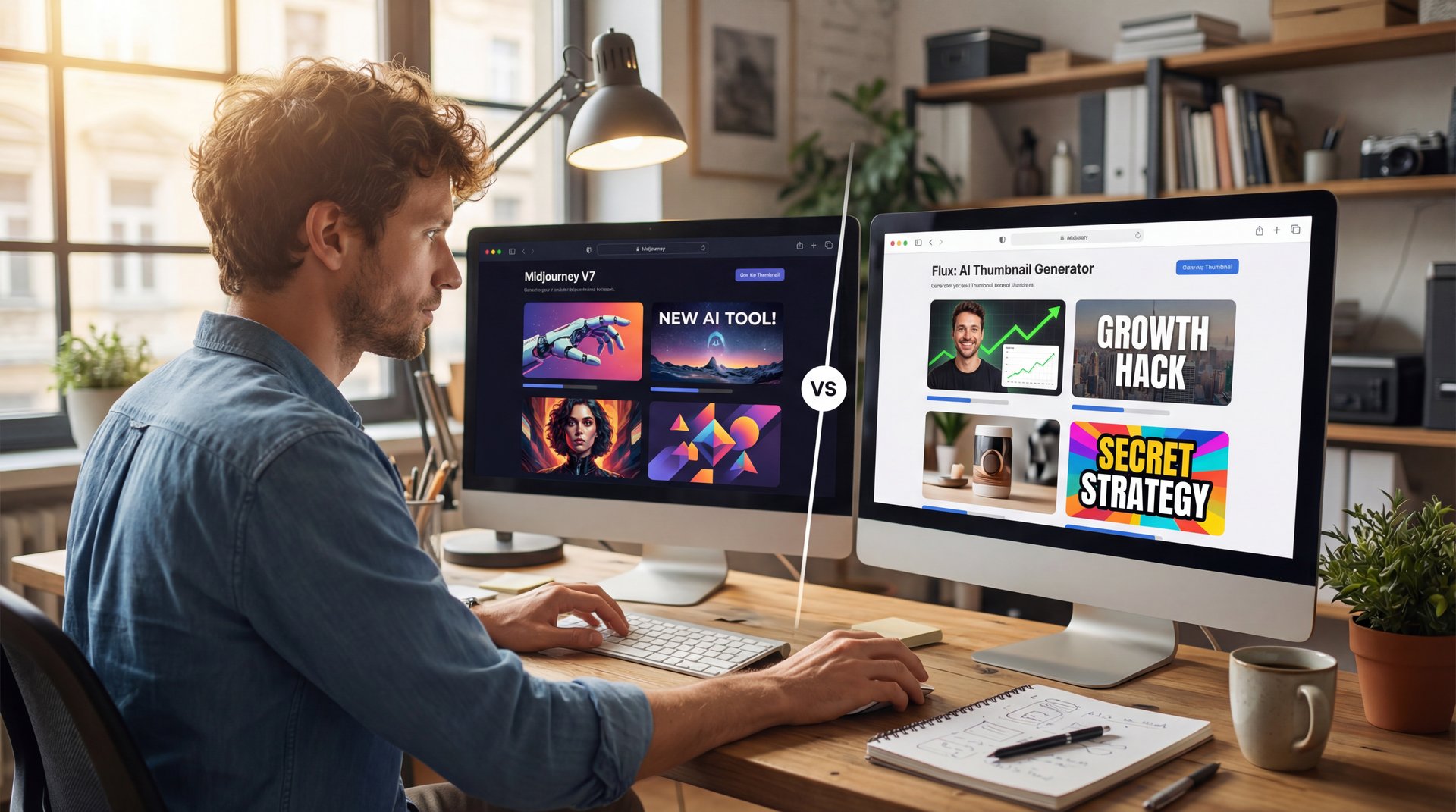 Midjourney V7 vs Flux: AI Thumbnail Generator - youtube thumbnail creation, ai image generation speed, thumbnail ctr optimization guide