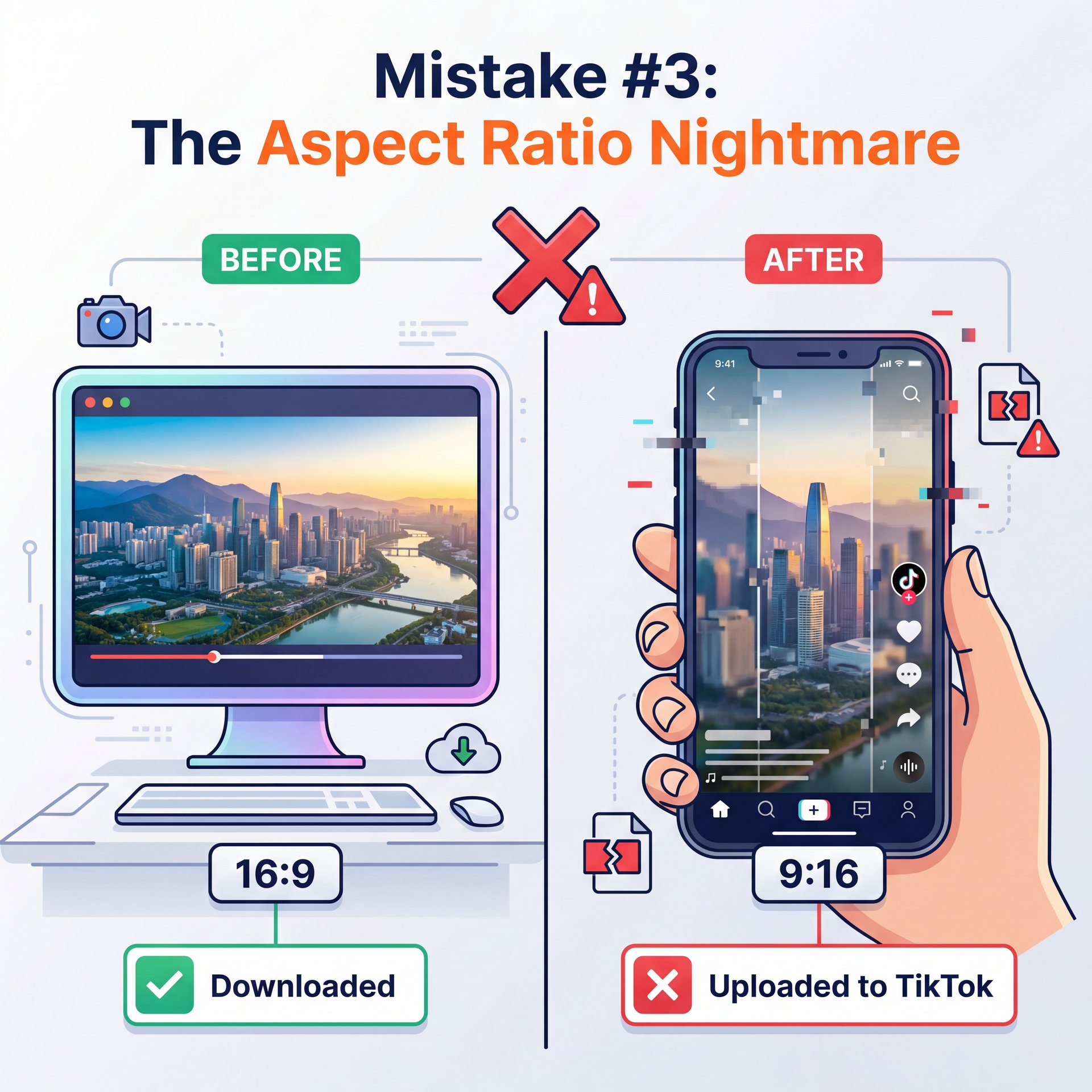 Illustration showing Mistake #3: The Aspect Ratio Nightmare